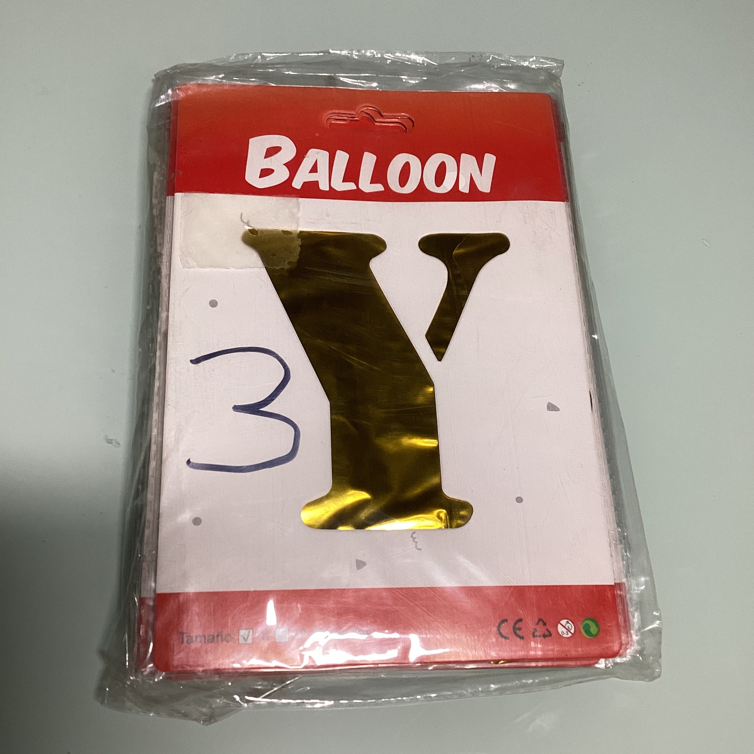 GLOBO DE LETRAS 40 CM DORADO EN ESTUCHE INDIVIDUAL POR MAYOREO