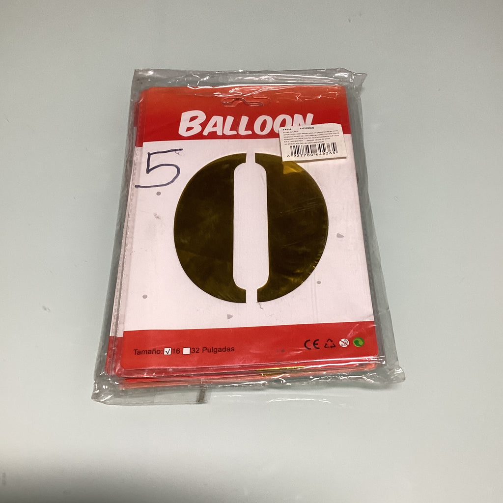 GLOBO DE LETRAS 40 CM DORADO EN ESTUCHE INDIVIDUAL POR MAYOREO
