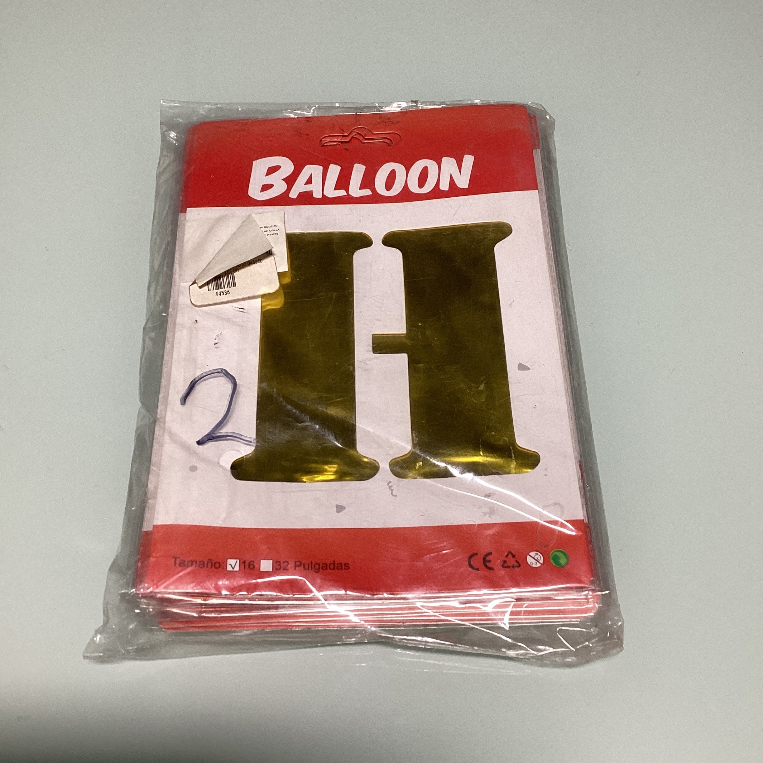 GLOBO DE LETRAS 40 CM DORADO EN ESTUCHE INDIVIDUAL POR MAYOREO