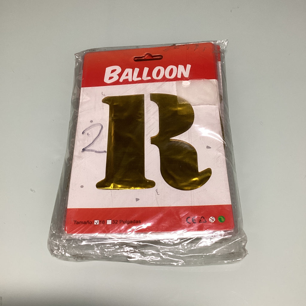 GLOBO DE LETRAS 40 CM DORADO EN ESTUCHE INDIVIDUAL POR MAYOREO