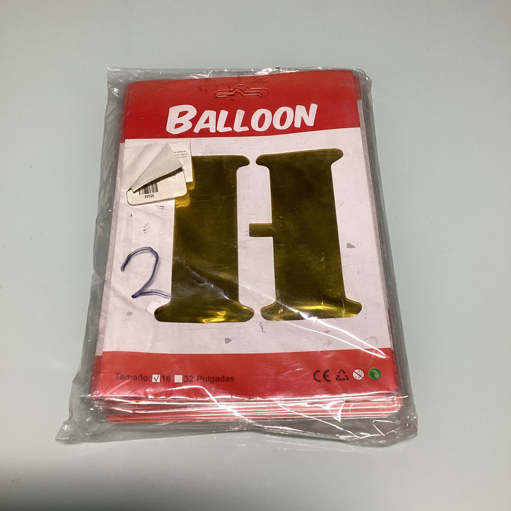 GLOBO DE LETRAS 40 CM DORADO EN ESTUCHE INDIVIDUAL POR MAYOREO
