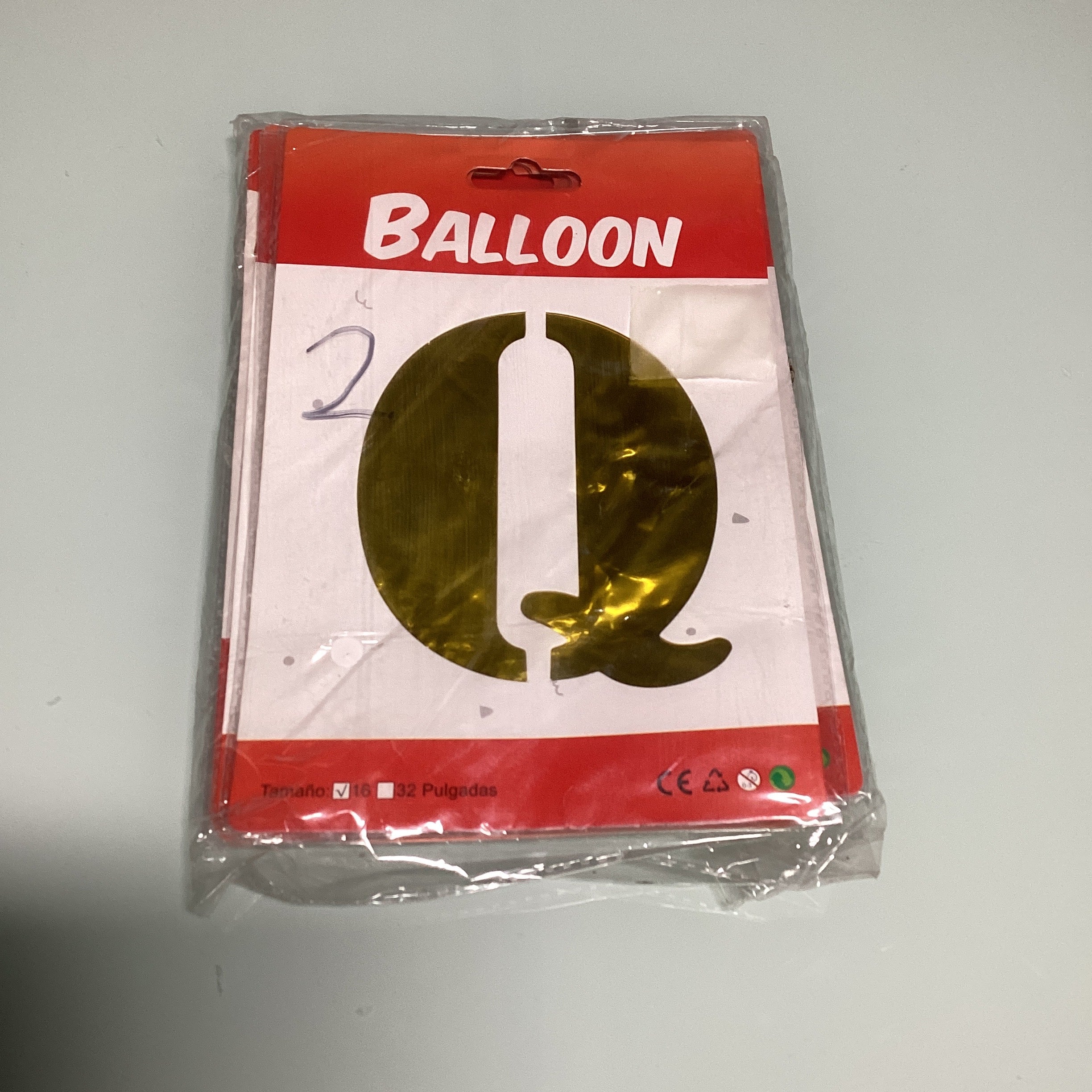 GLOBO DE LETRAS 40 CM DORADO EN ESTUCHE INDIVIDUAL POR MAYOREO