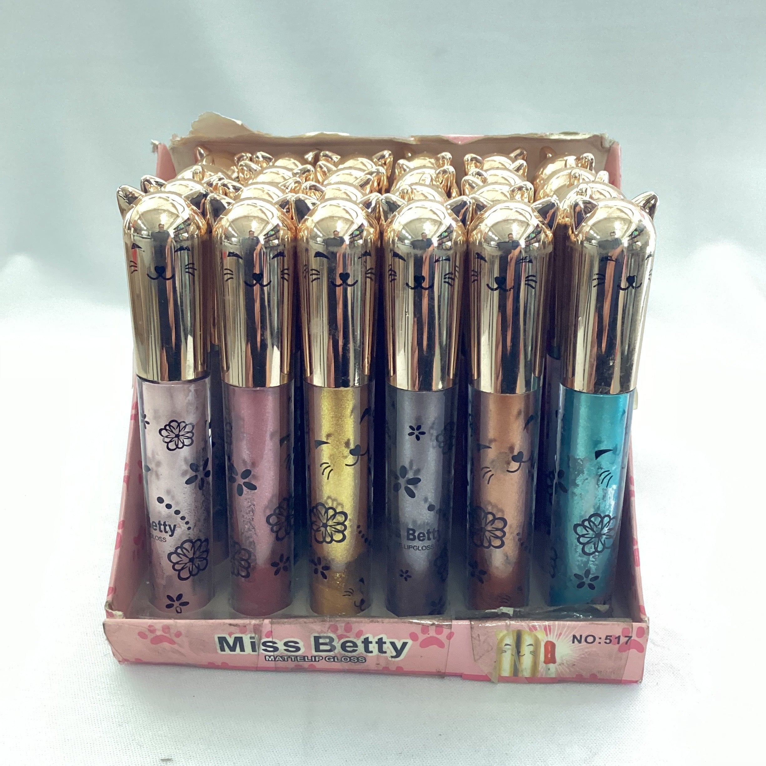 LABIAL LIP GLOSS MATE MISS BETTY SURTIDO EN COLORES POR MAYOREO