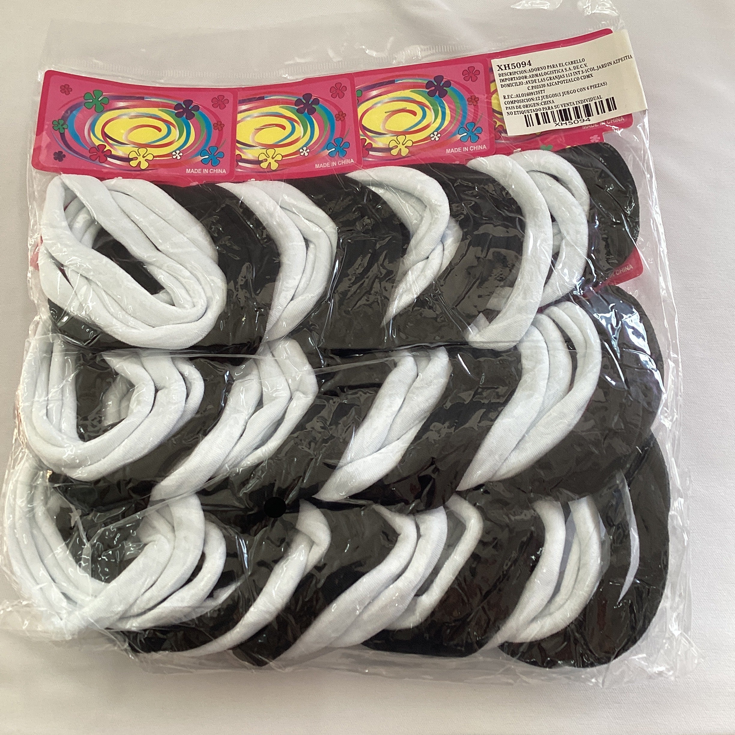 SET DE LIGAS LIKRA GRANDE 8 CM CON 6 LIGAS NEGRAS POR MAYOREO