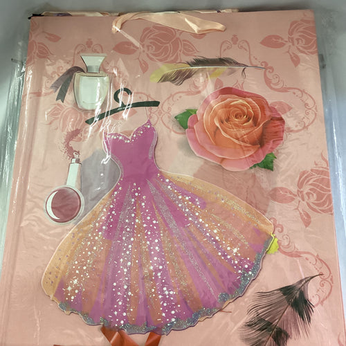 BOLSA DE REGALO JUMBO 40X31 CM MOTIVOS DAMA SURTIDOS EN 4 DISEÑOS Y COLORES POR MAYOREO