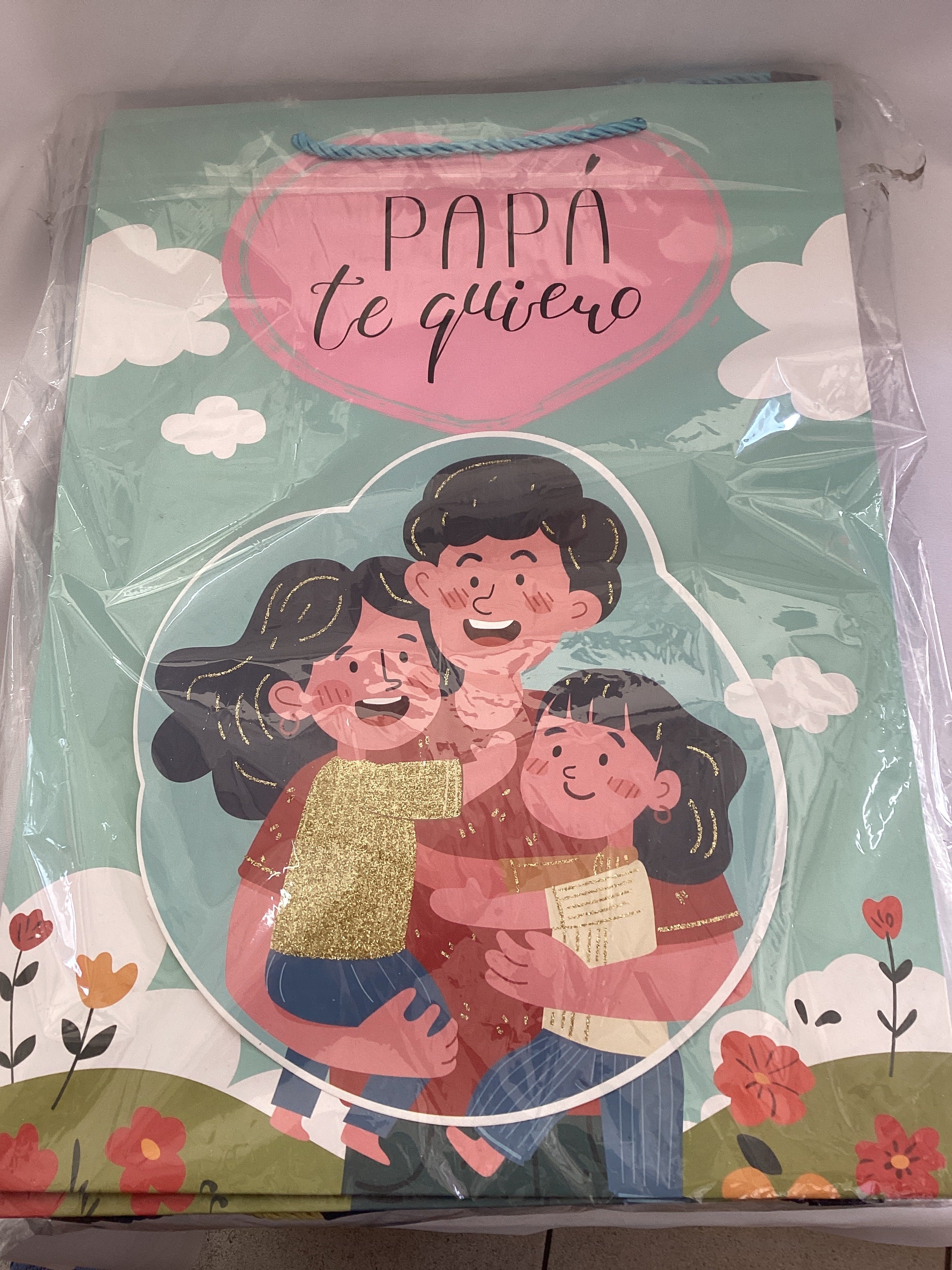 BOLSA DE REGALO JUMBO DÍA DEL PADRE 40X31 CM SURTIDO EN COLORES Y 4 DISEÑOS 3D POR MAYOREO