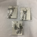 ARETES LARGOS METÁLICOS CADENAY SURTIDOS DE DISEÑOS 5 CM POR MAYOREO
