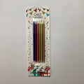 VELAS 12 CM CON 6 PZAS CON BASE PARA PASTEL