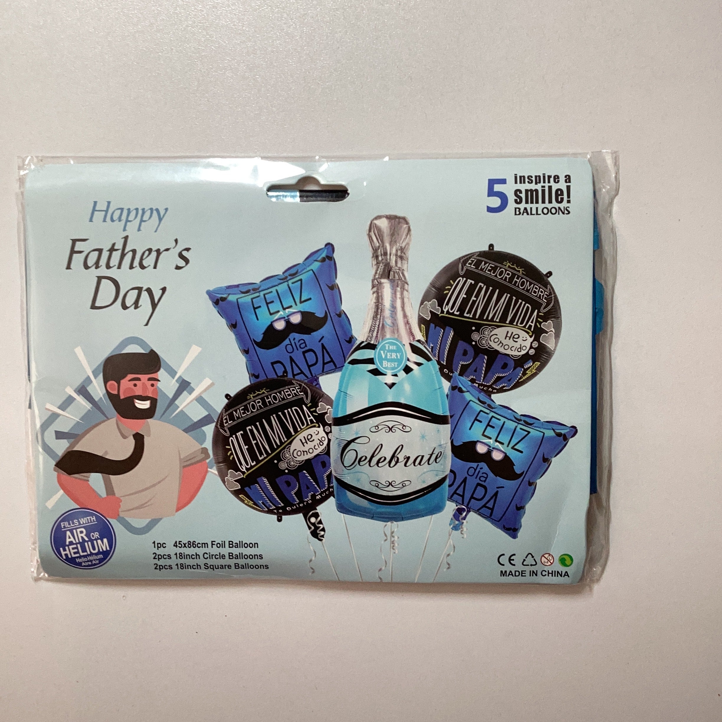 SET DE GLOBOS DÍA DEL PADRE CON 5 GLOBOS POR MAYOREO