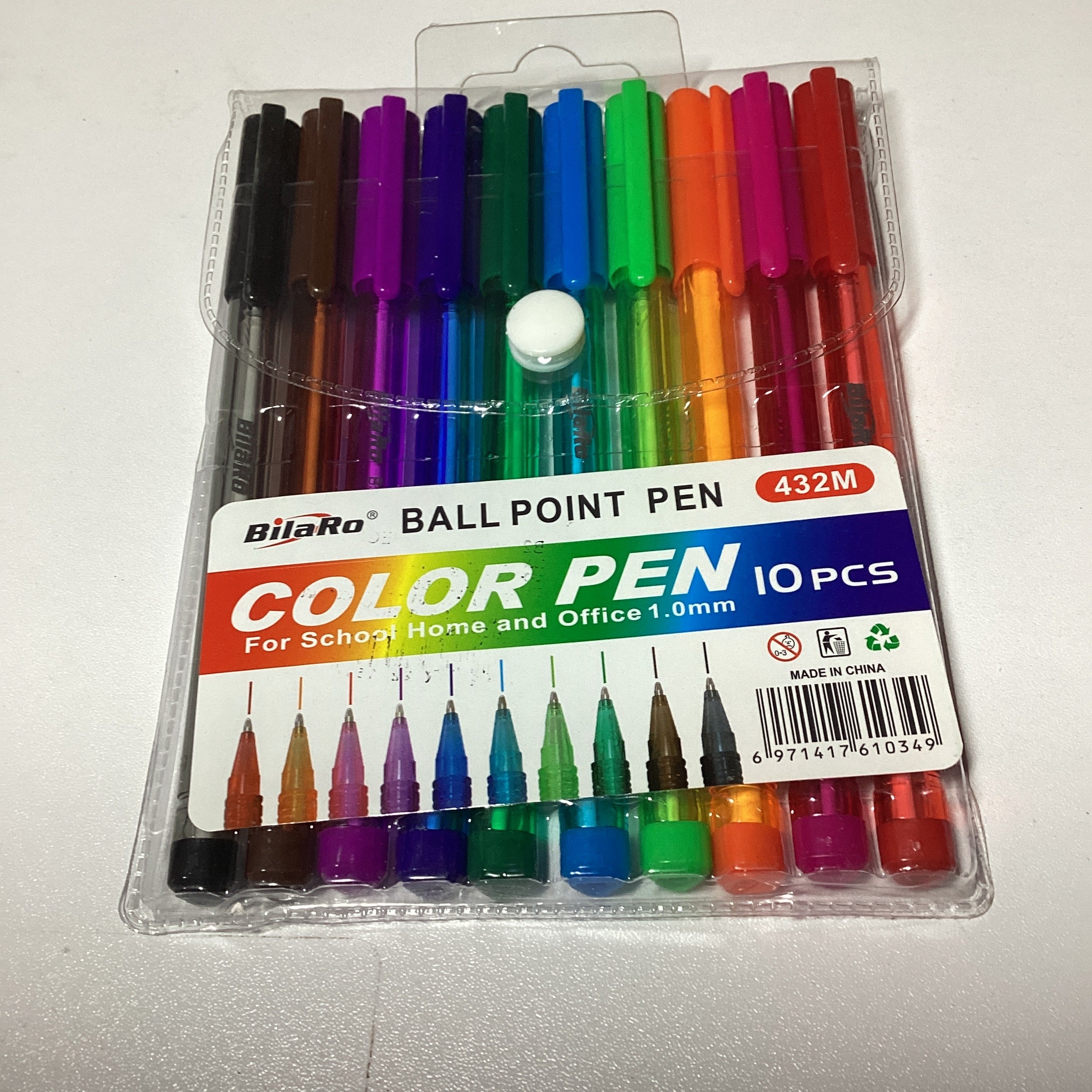 PLUMA PUNTA REDONDA 1MM. COLORES SURTIDOS DE ACUERDO AL COLOR DE LA TAPA POR MAYOREO