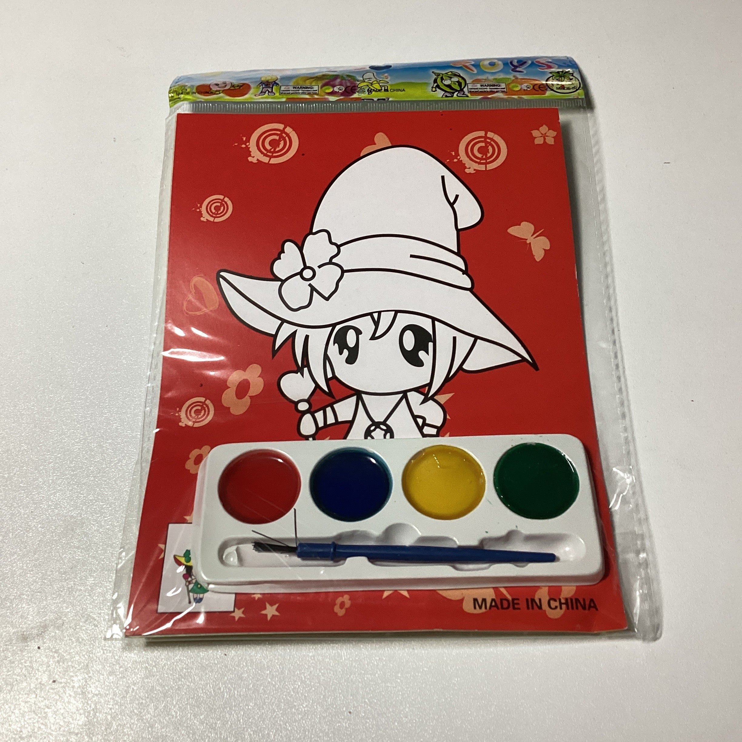 CARTÓN CON DIBUJOS PARA COLOREAR CON ACUARELA DE 3 COLORES SURTIDA EN DISEÑOS POR MAYOREO