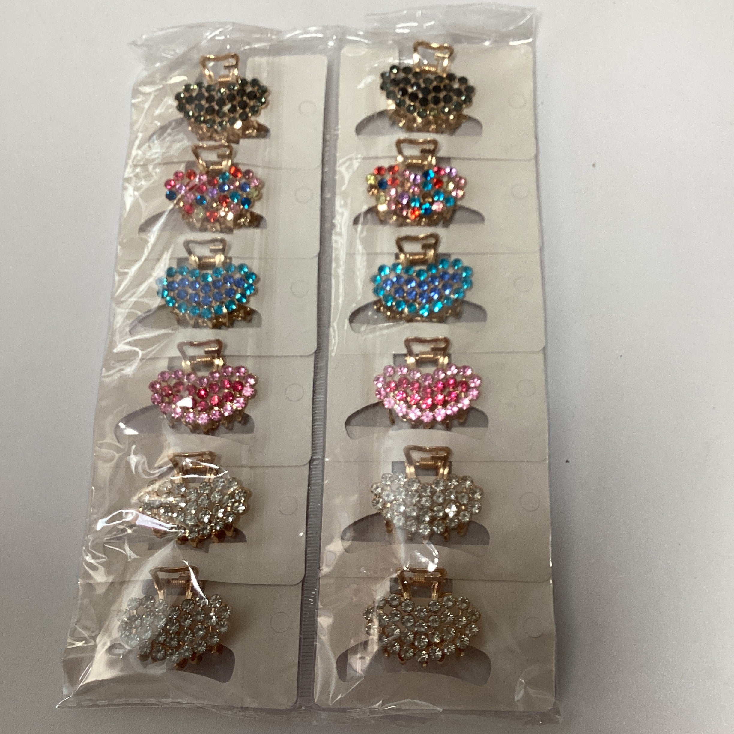 PINZA METÁLICA CON PIEDRA DECORACIÓN MULTICOLOR DE 1A CALIDAD 3.5 CM POR MAYOREO