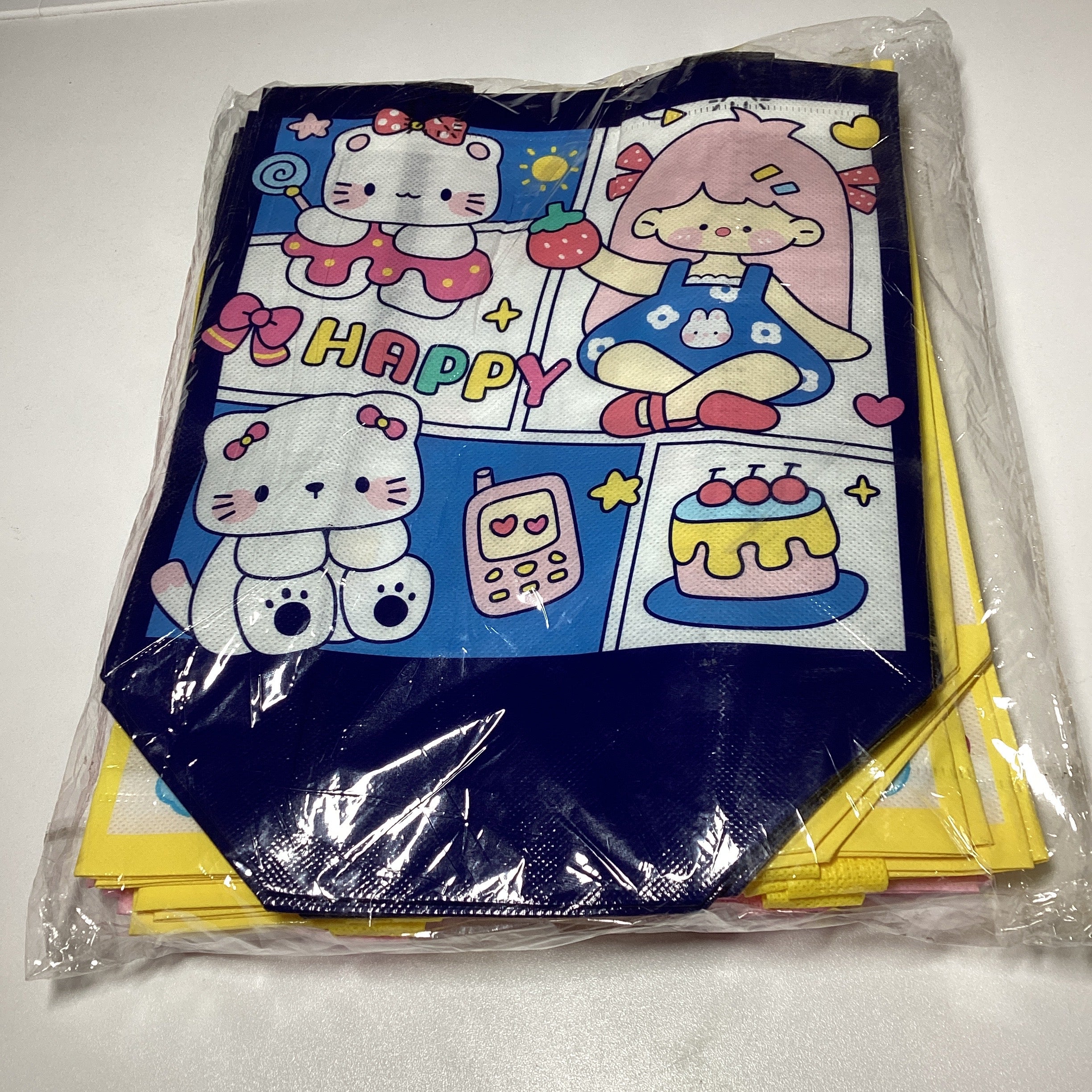 BOLSA DE POLIPROPILENO ESTAMPADO 29X22 CM SURTIDO EN 4 DISEÑOS Y COLORES POR MAYOREO