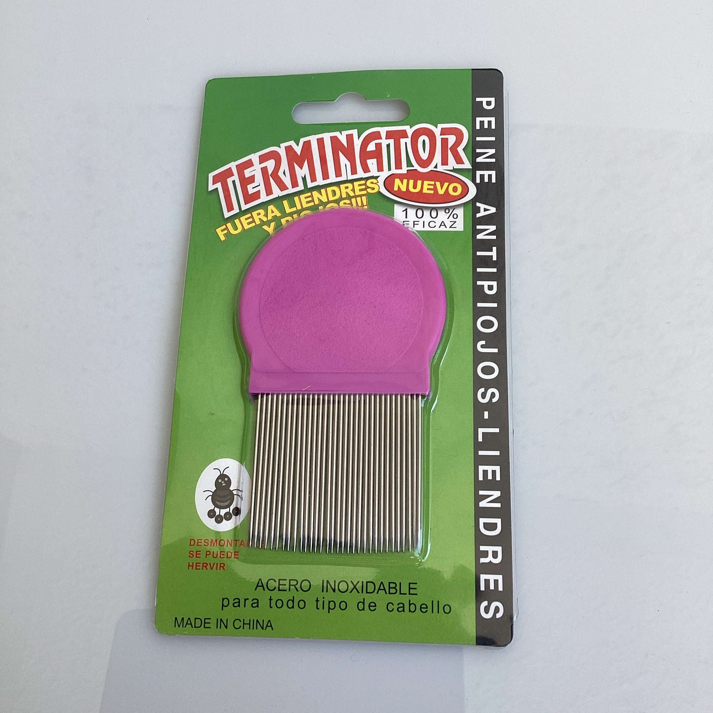 PEINE PIOJERO LARGO ACERO INOXIDABLE MANGO DE PLÁSTICO SURTIDO EN COLORES POR MAYOREO