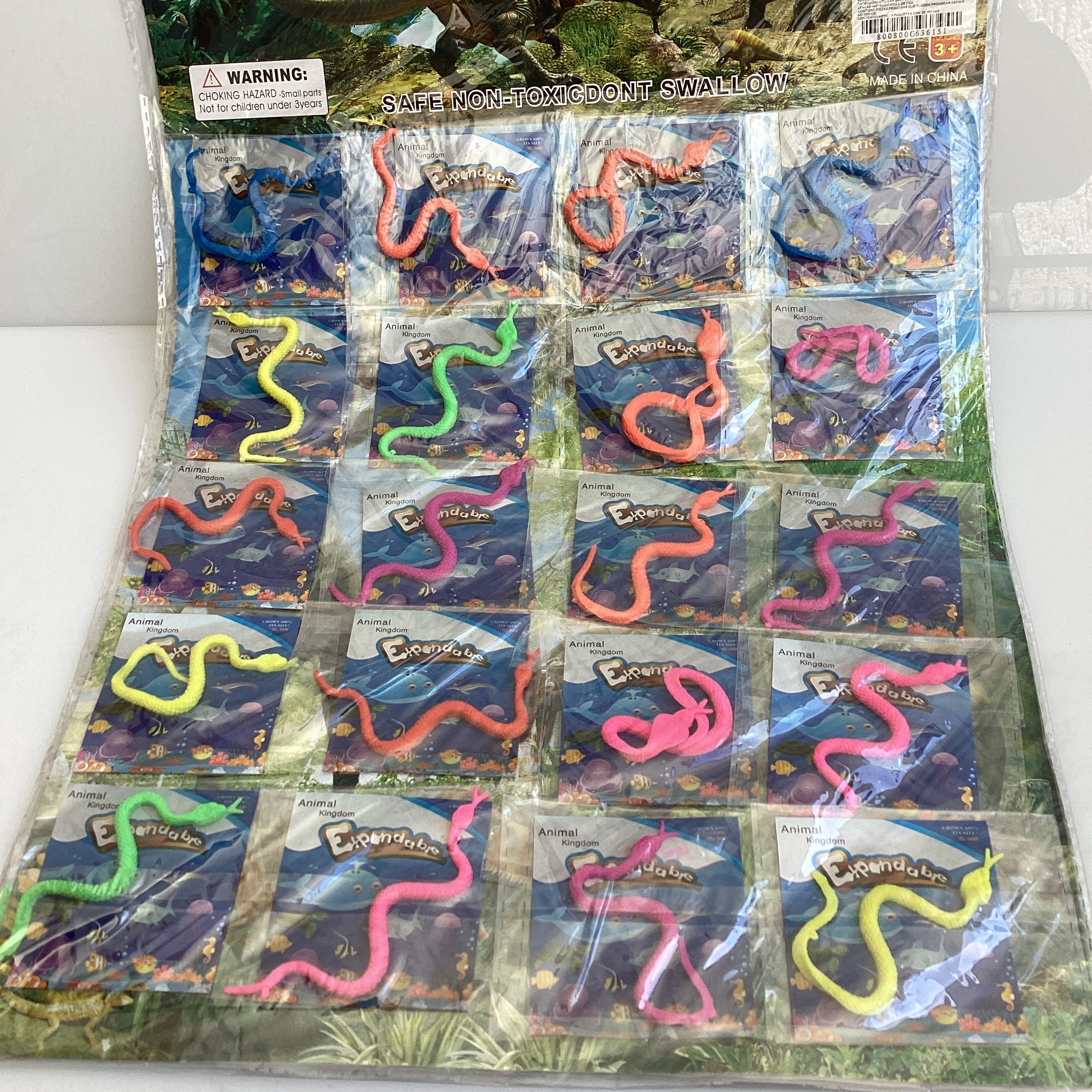 JUGUETE BLISTER SERPIENTE MINI SURTIDA EN COLORES POR MAYOREO
