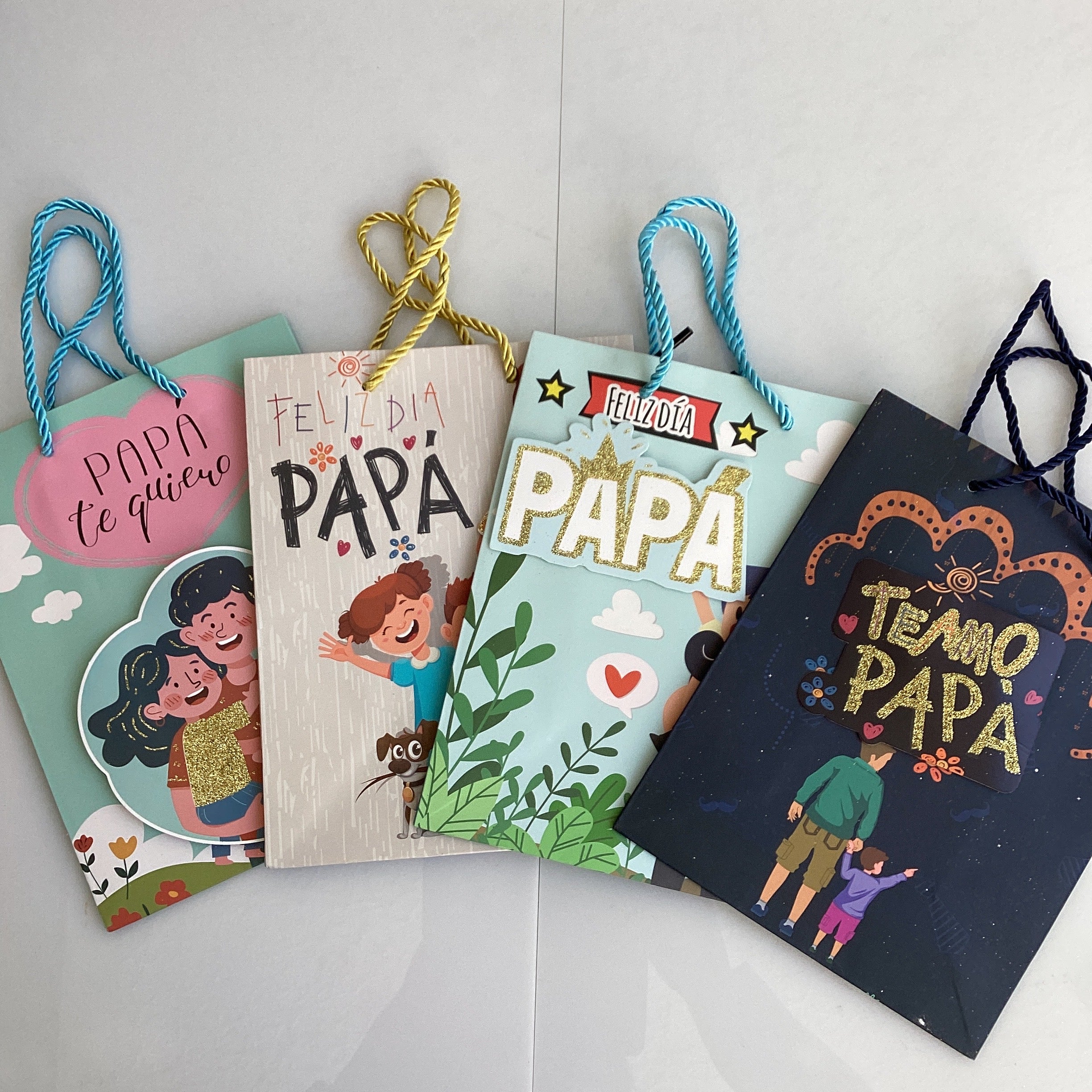 BOLSA DE REGALO 3D CHICA 23X18 CM SURTIDA EN DISEÑOS Y COLORES DÍA DEL PADRE POR MAYOREO
