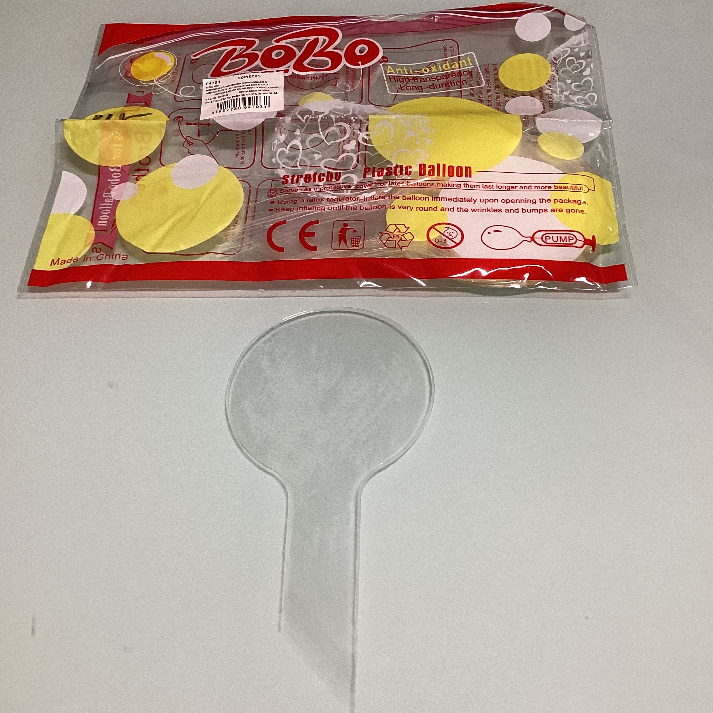 GLOBO BOBO #8 DESINFLADO 8 CM INFLADO 12 CM BOCA 2.5 CM