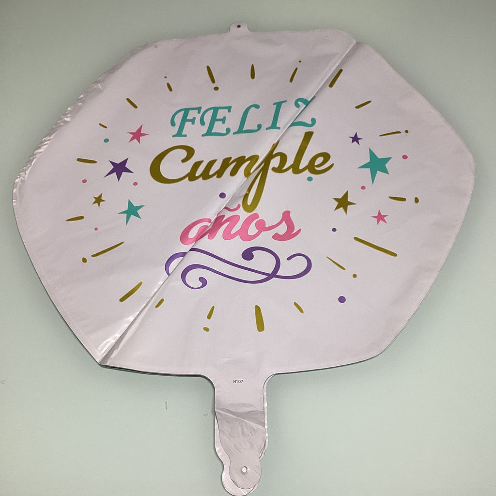 GLOBO METÁLICO 45 CM FELIZ CUMPLEAÑOS POR MAYOREO