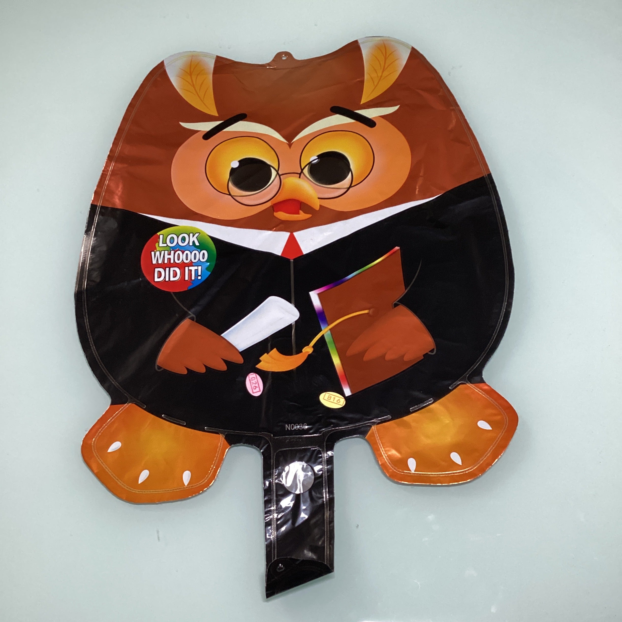GLOBO METÁLICO DE GRADUACIÓN 36X29 CM BUHO POR MAYOREO