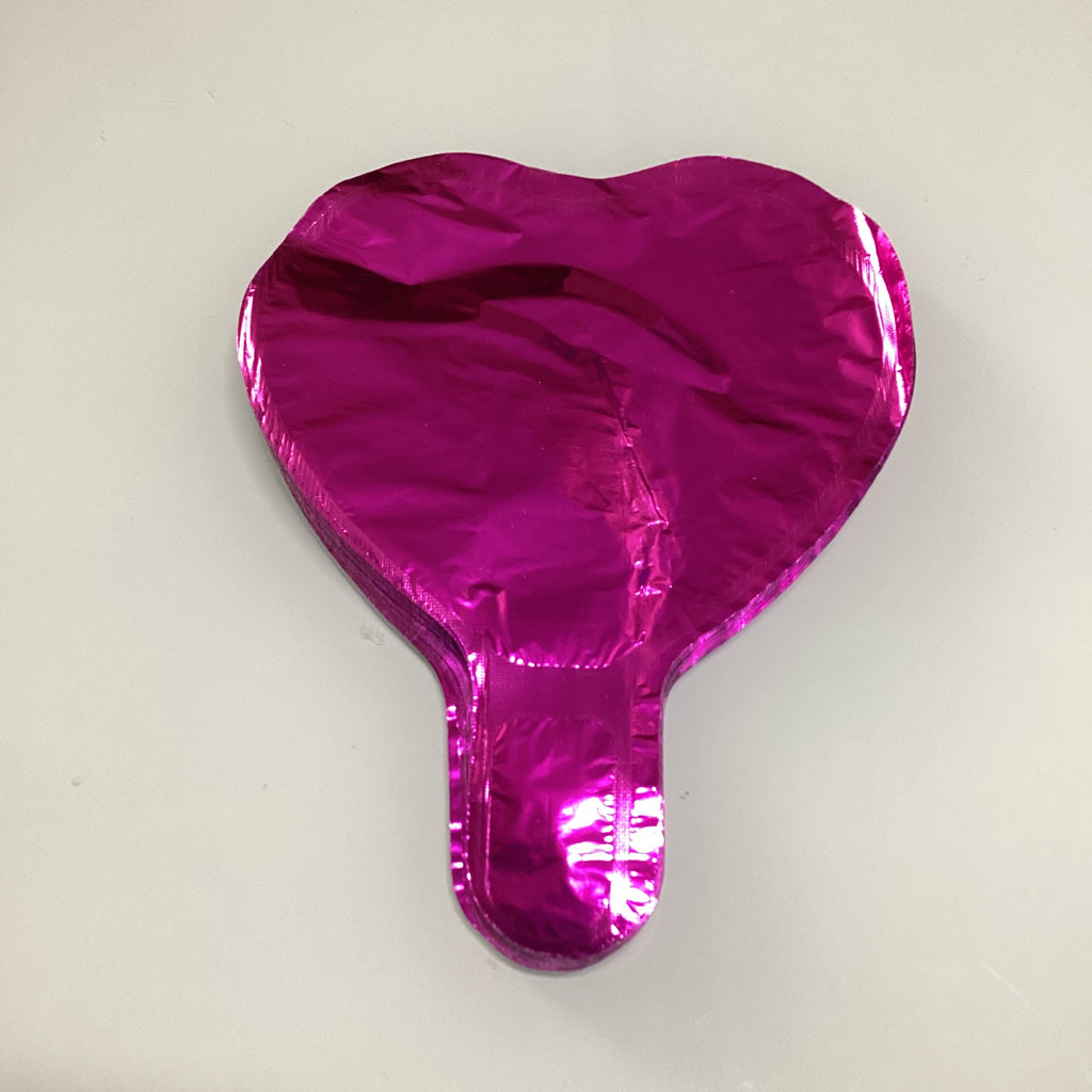 GLOBO METÁLICO FORMA DE CORAZÓN AUTOSELLABLE 18 CM POR MAYOREO