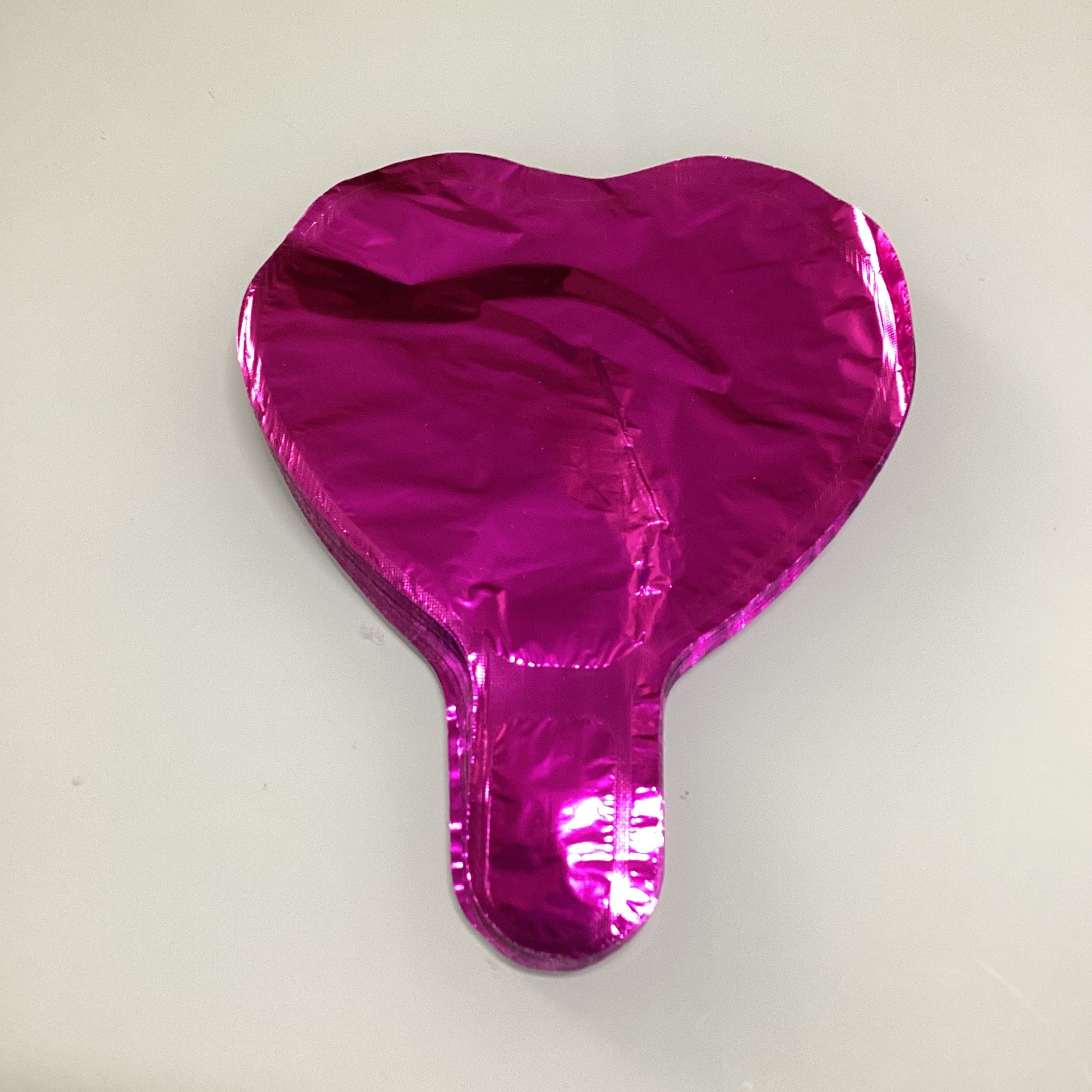 GLOBO METÁLICO FORMA DE CORAZÓN AUTOSELLABLE 18 CM POR MAYOREO