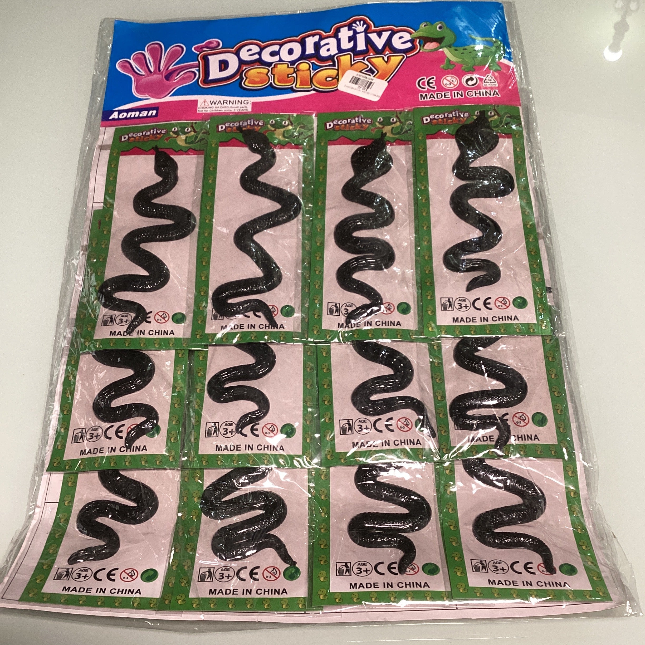 VIBORA NEGRA DE JUGUETE EN BLISTER 18 CM POR MAYOREO