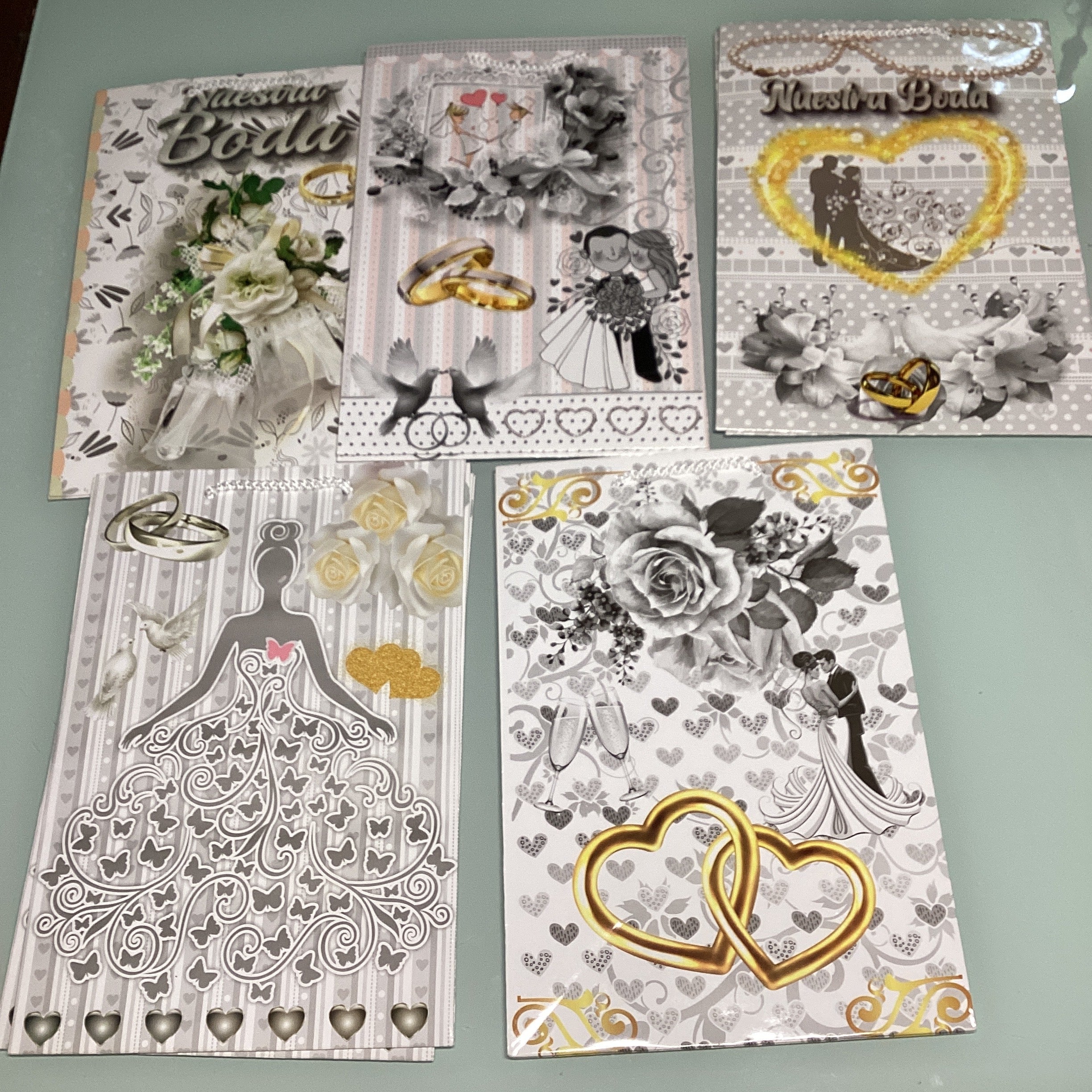BOLSA DE REGALO BODA MEDIANA 28X19 CM 4 DISEÑOS POR MAYOREO