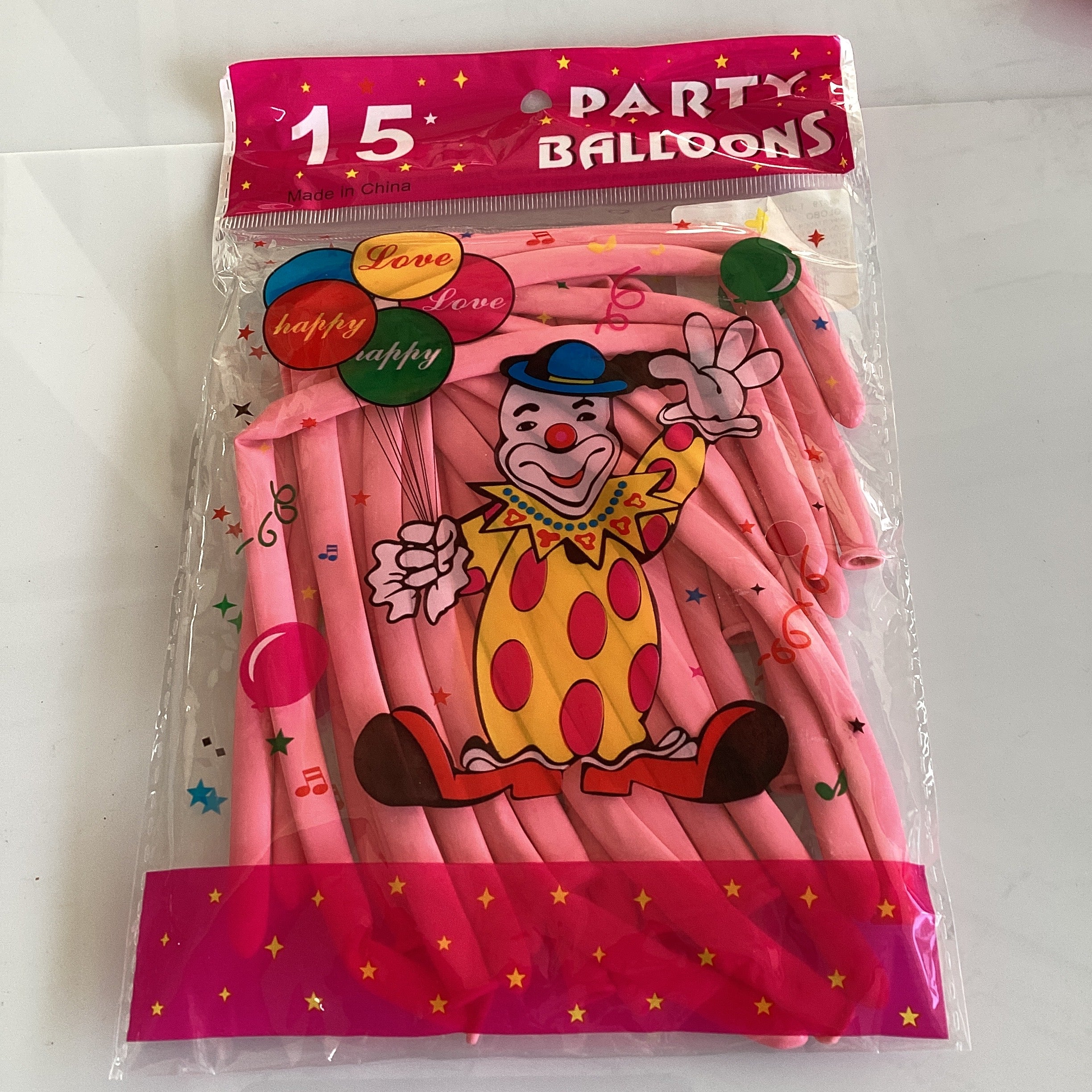 GLOBOS LARGOS CON 15 PZAS EN BOLSITA DE UN SOLO COLOR PERO EL PAQUETE DE 10 VIENE SURTIGO POR MAYOREO