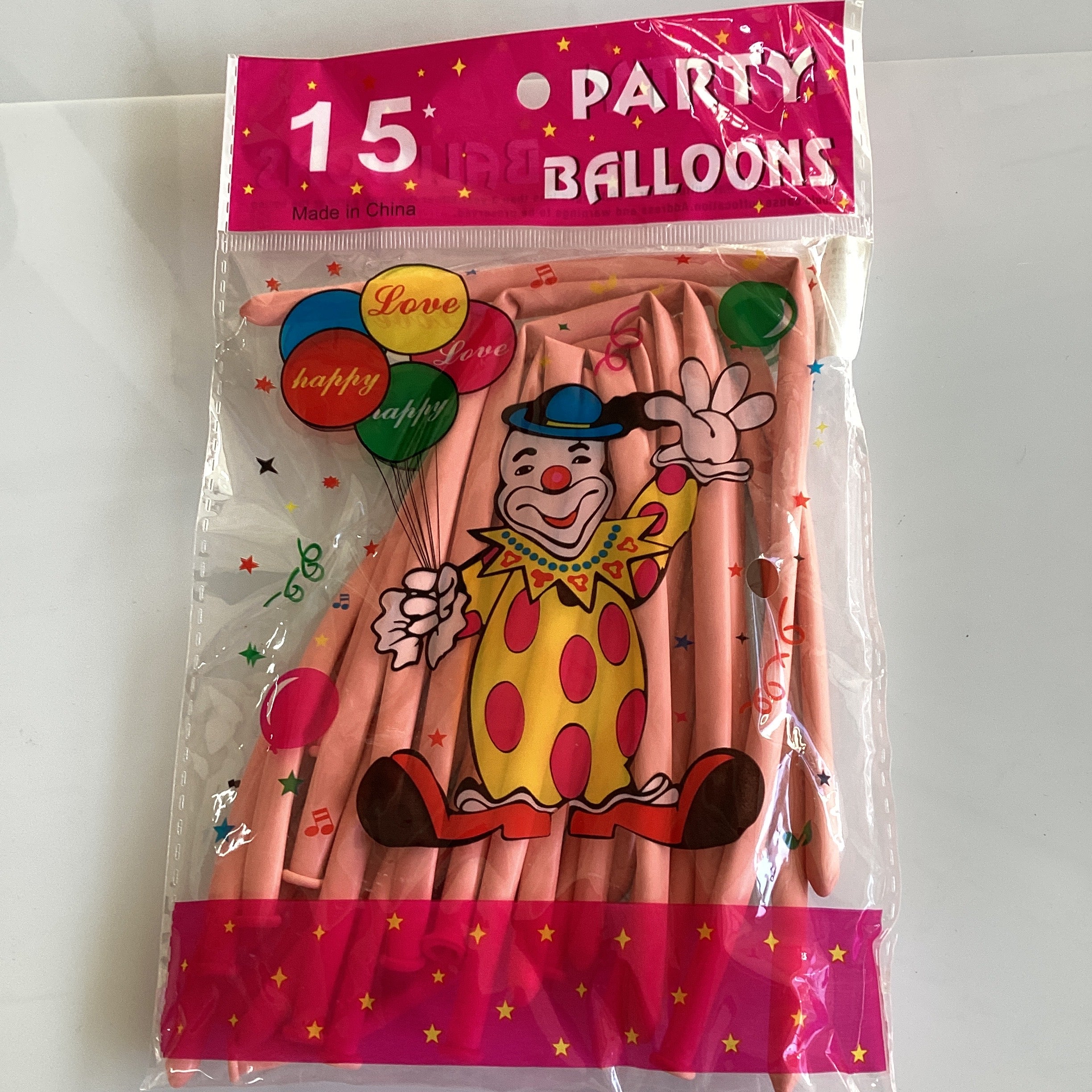 GLOBOS LARGOS CON 15 PZAS EN BOLSITA DE UN SOLO COLOR PERO EL PAQUETE DE 10 VIENE SURTIGO POR MAYOREO