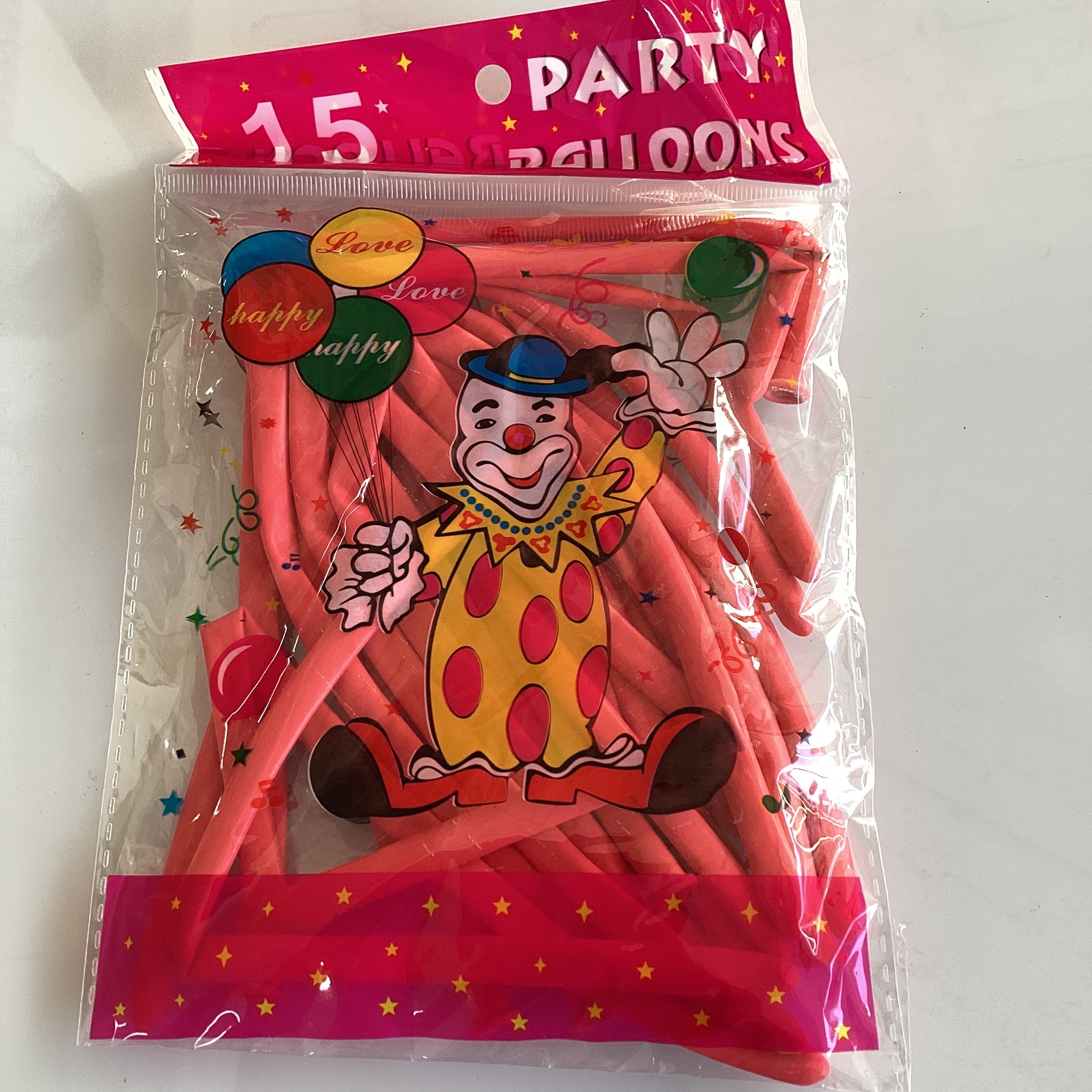 GLOBOS LARGOS CON 15 PZAS EN BOLSITA DE UN SOLO COLOR PERO EL PAQUETE DE 10 VIENE SURTIGO POR MAYOREO