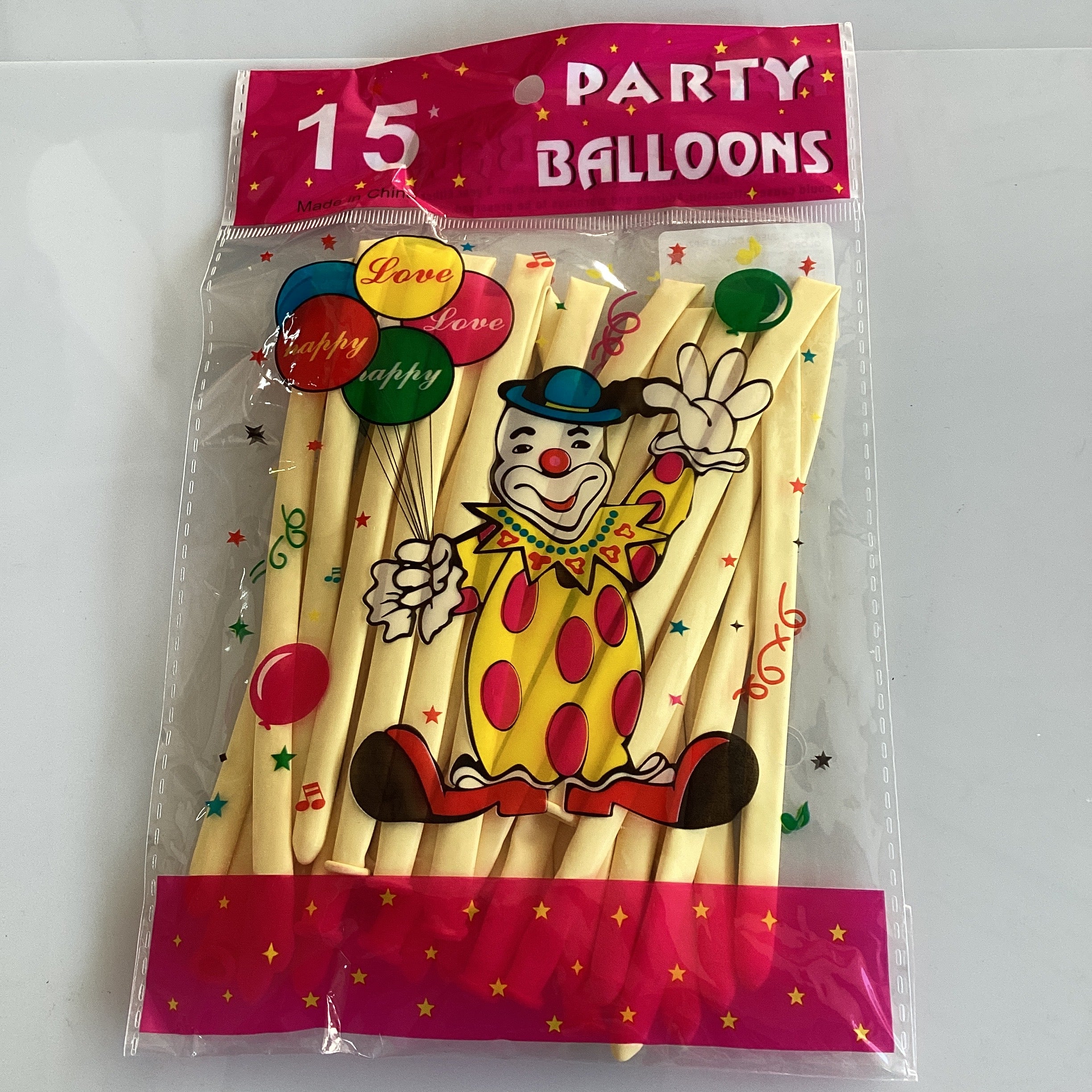 GLOBOS LARGOS CON 15 PZAS EN BOLSITA DE UN SOLO COLOR PERO EL PAQUETE DE 10 VIENE SURTIGO POR MAYOREO