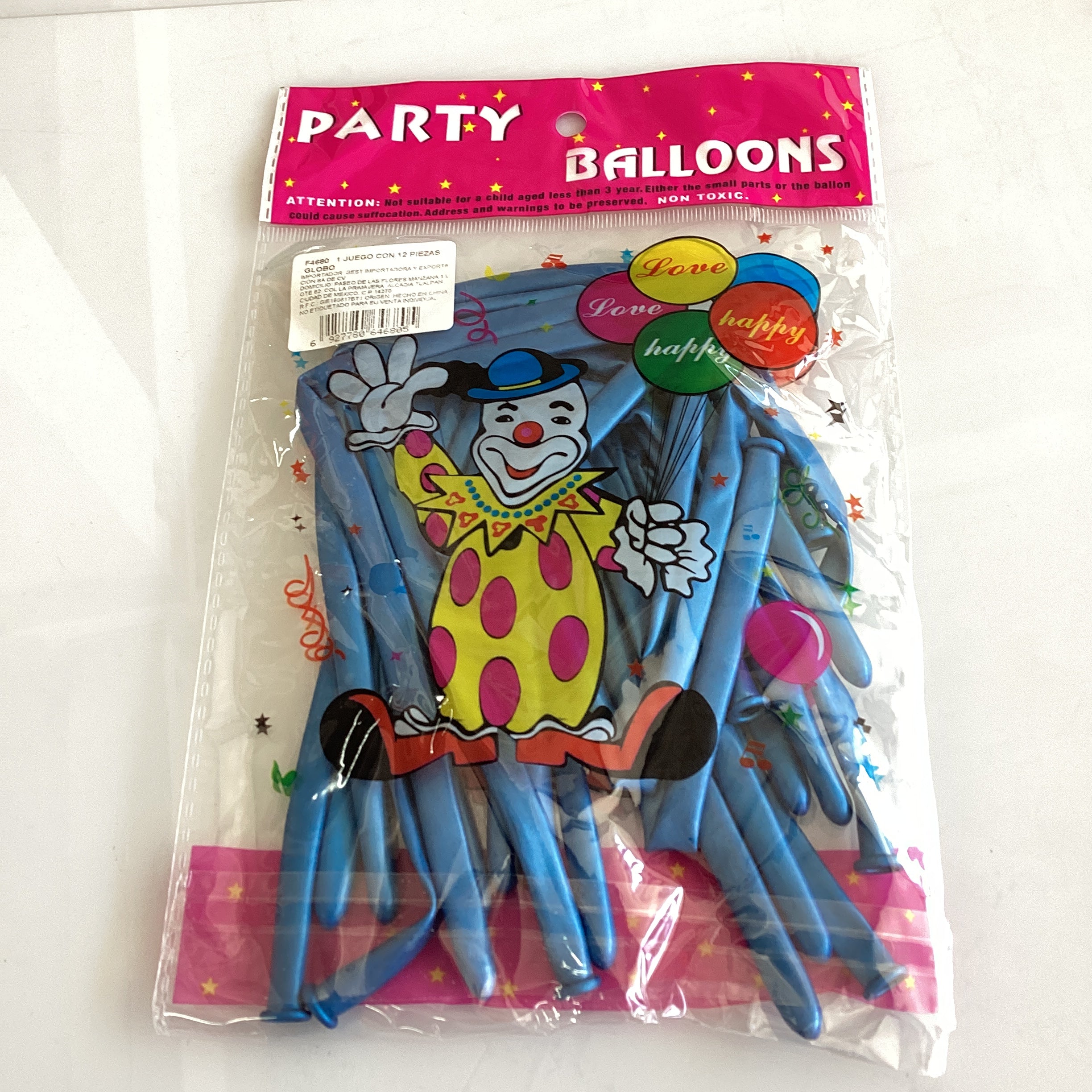 GLOBO LARGO METÁLICO CON 12 GLOBOS EN FORMA DE TIRA POR MAYOREO