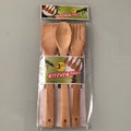 JUEGO DE CUCHARA, PALA Y VOLTEADOR DE COCINA DE MADERA 28 CM POR MAYOREO