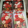 BOLSA DE REGALO GDE 32X26 CM DE PRIMERA CALIDAD DISEÑOS 3D SURTIDOS CON MOTIVOS DE FLORES POR MAYOREO