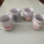 TAZA DE CERAMICA PARA DIA DE LAS MADRES 10 CM ALTO X 9.5 CM DE ANCHO SURTIDA EN DISEÑOS POR MAYOREO