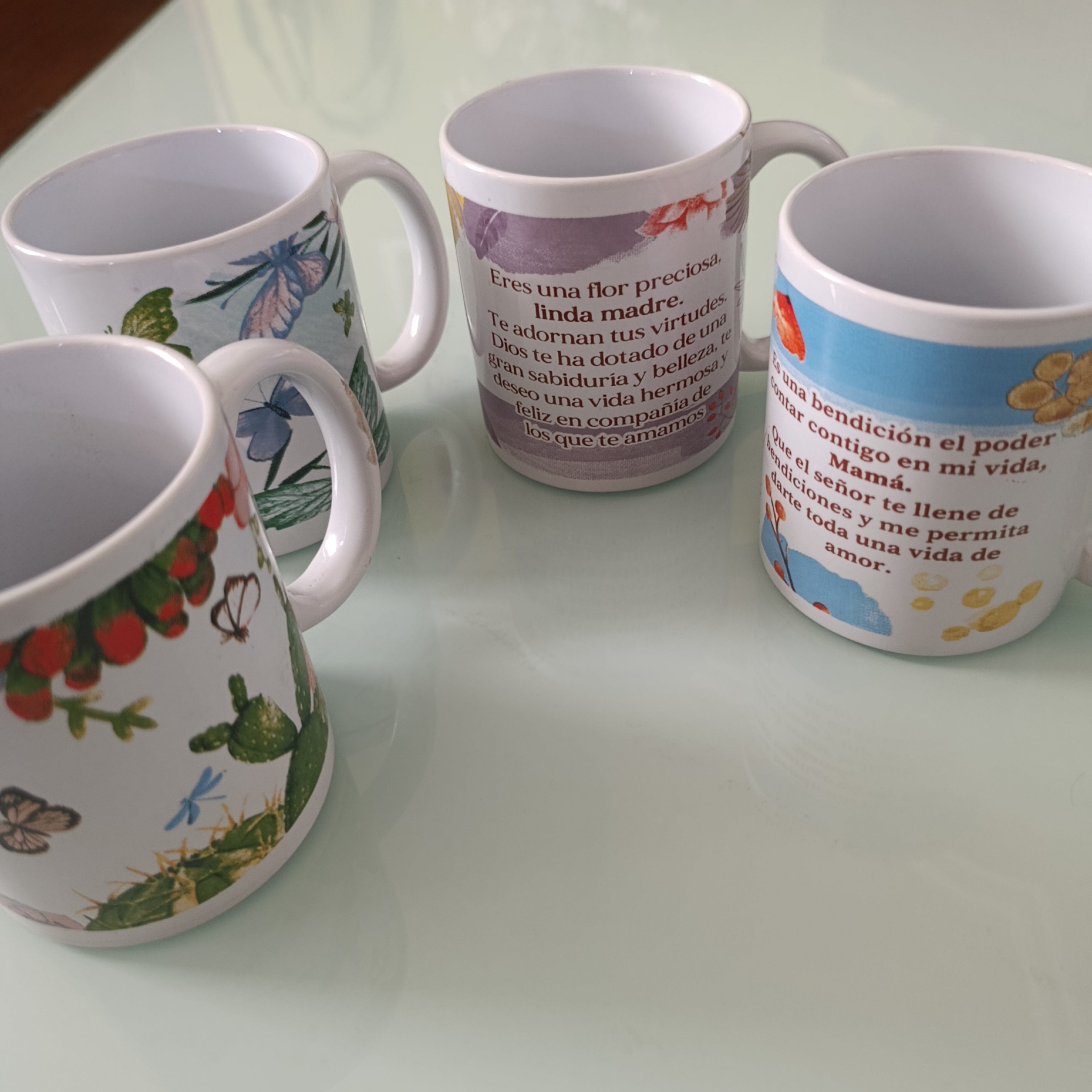 TAZA DE CERAMICA PARA DIA DE LAS MADRES 10 CM ALTO X 9.5 CM DE ANCHO SURTIDA EN DISEÑOS POR MAYOREO