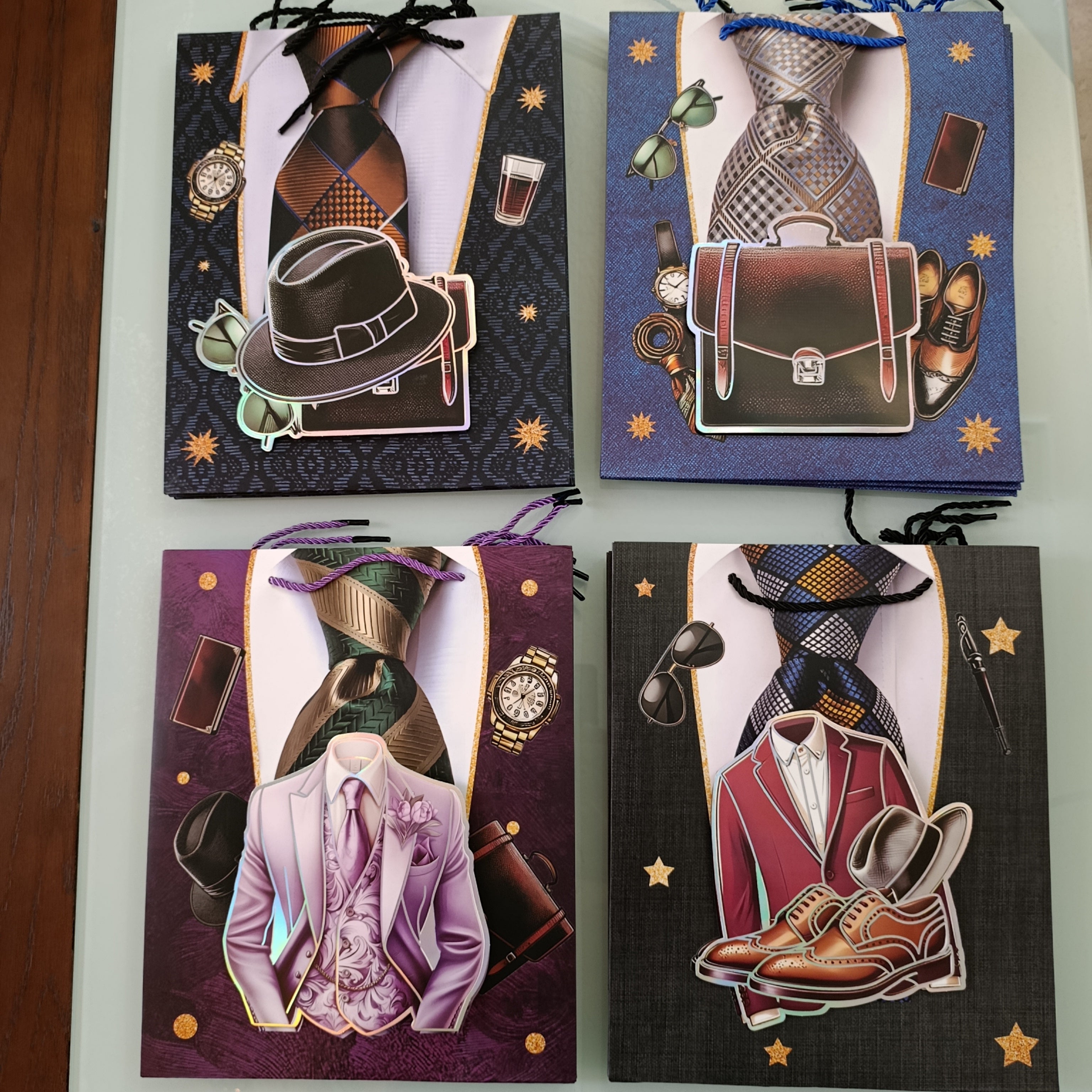 BOLSA DE REGALO GRANDE 32X26 CM DISEÑOS DIA DEL PADRE SURTIDO EN DISEÑOS POR MAYOREO