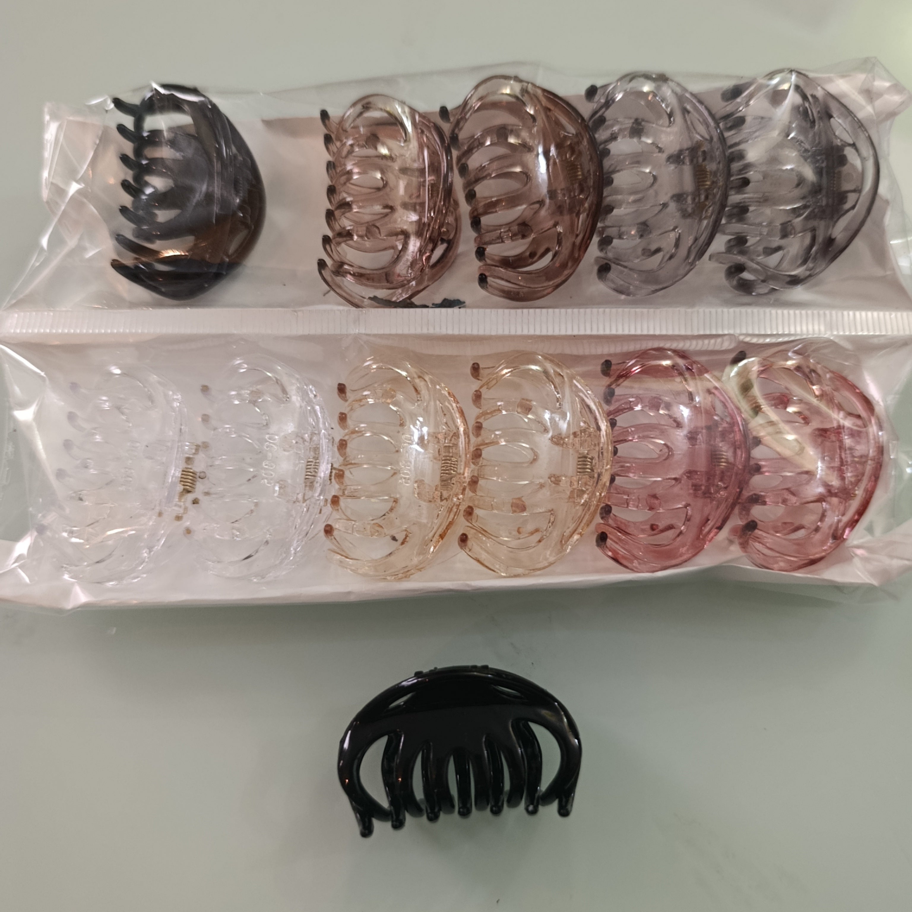 PINZA DE PLASTICO PARA CABELLO 4 COLORES SURTIDOS POR MAYOREO