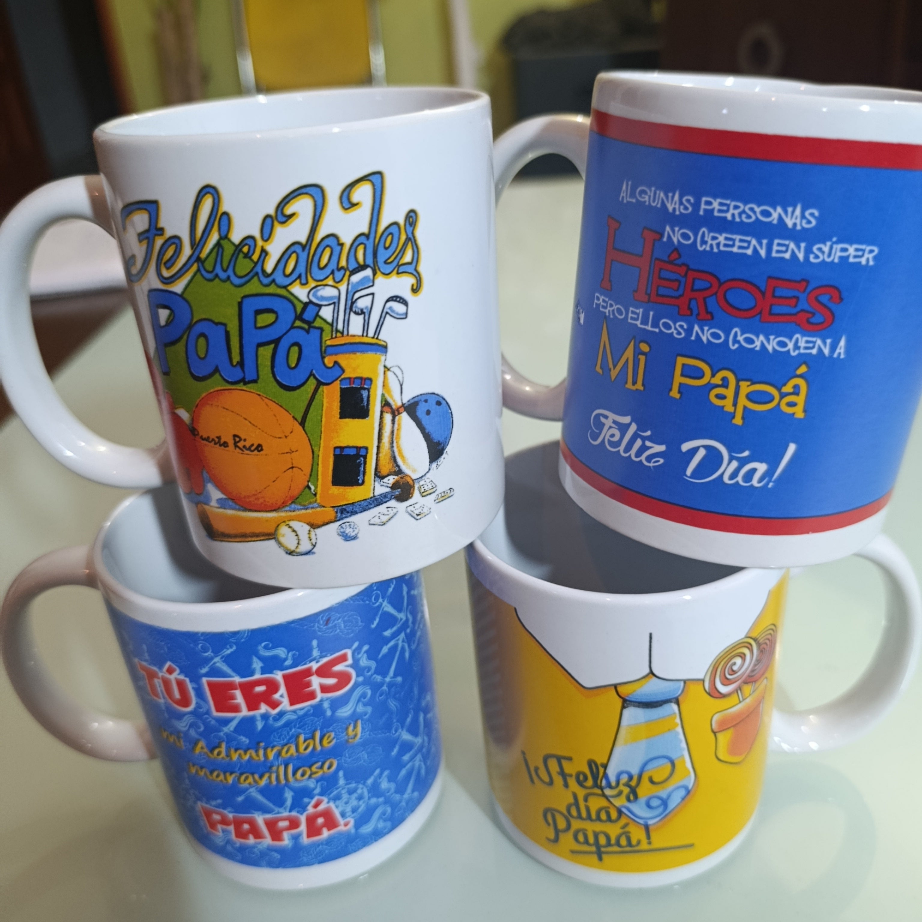 TAZA MOTIVOS DIA DEL PADRE SURTIDA EN COLORES Y DISEÑOS POR MAYOREO