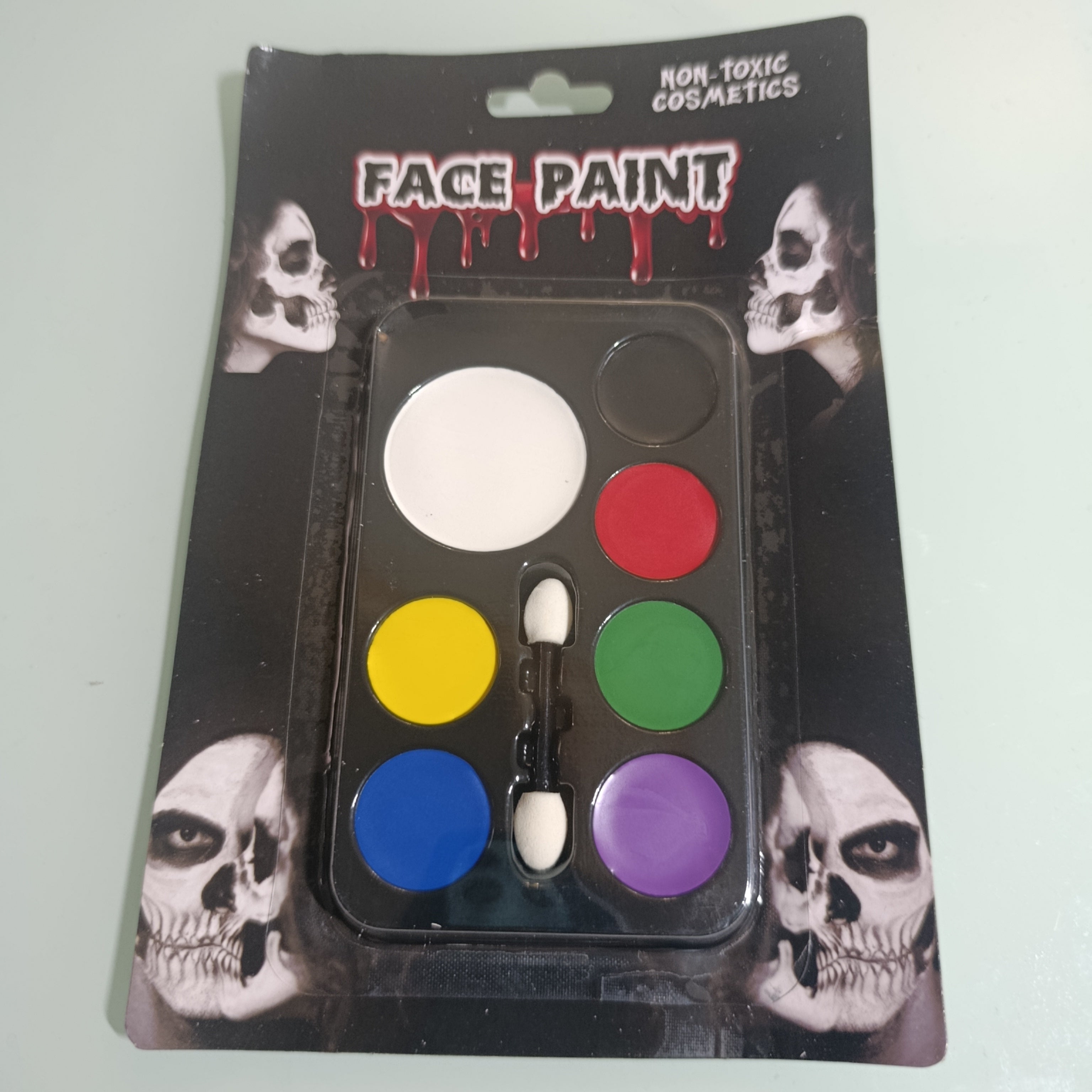 PINTURA FACIAL CON APLICADOR CON 6 COLORES POR MAYOREO