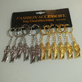 LLAVERO SAN JUDAS DE METAL DE 11 CM PLATEADO Y DORADO POR MAYOREO