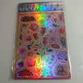 STICKER CALCOMANIA LASER METALICA 28X17.5 CM POR MAYOREO