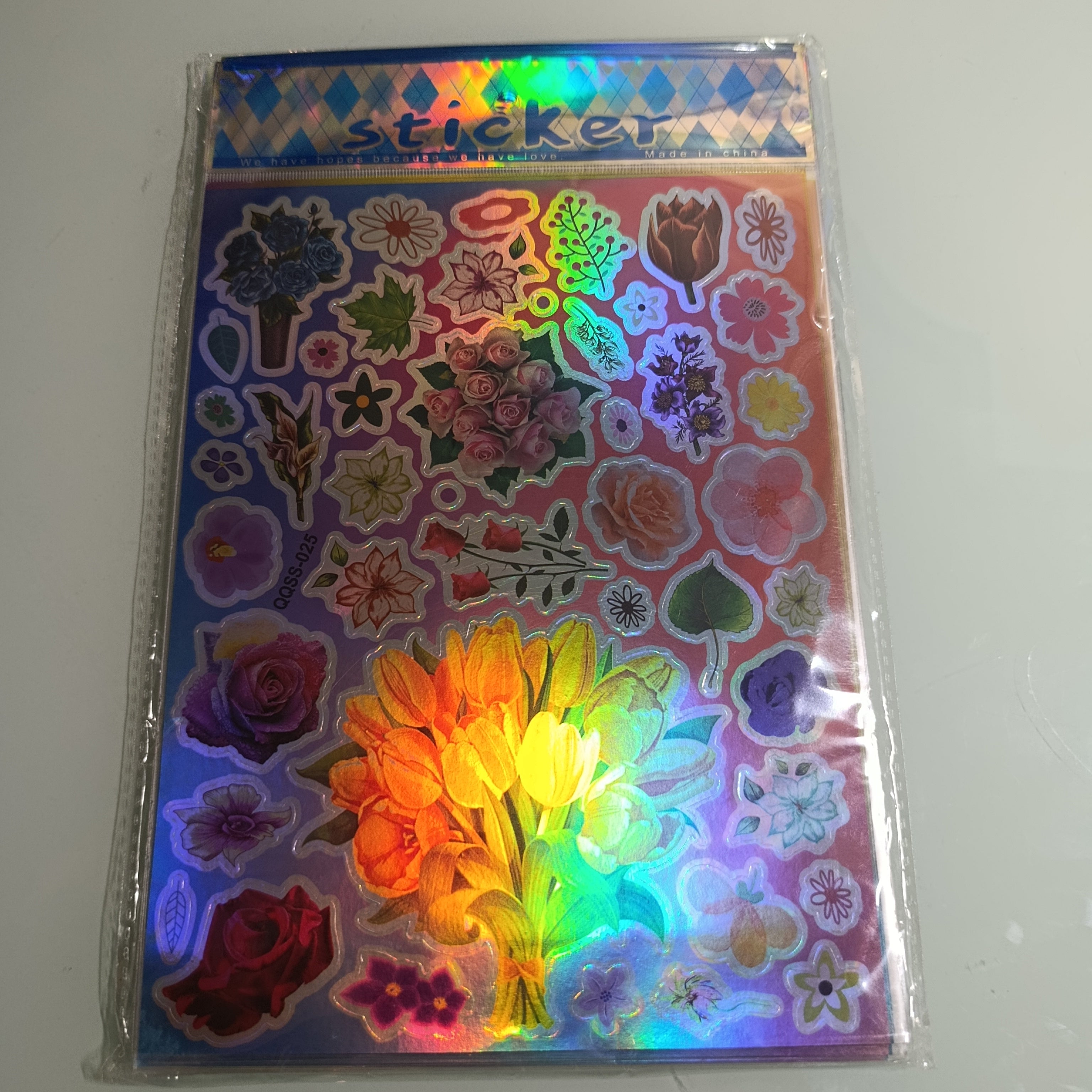 STICKER CALCOMANIA LASER METALICA 28X17.5 CM POR MAYOREO