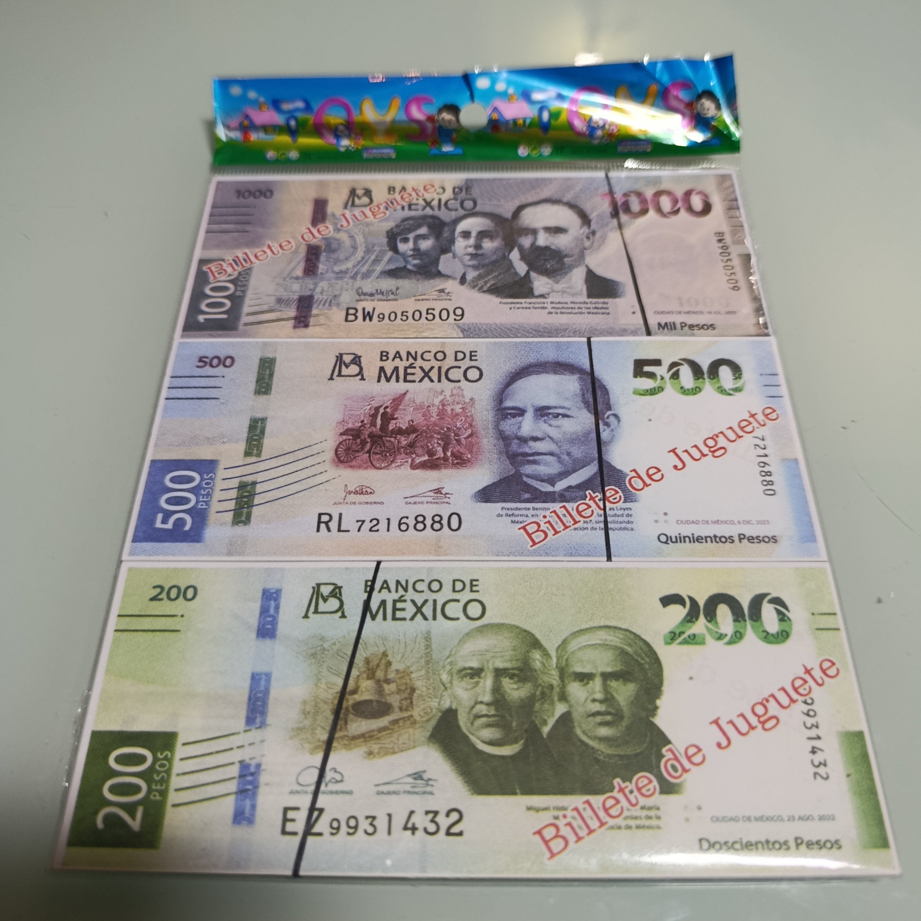 BILLETE EDUCATIVO GDE 14X6 CM CON 50 PZAS DIFERENTES DENOMINCACIONES POR MAYOREO