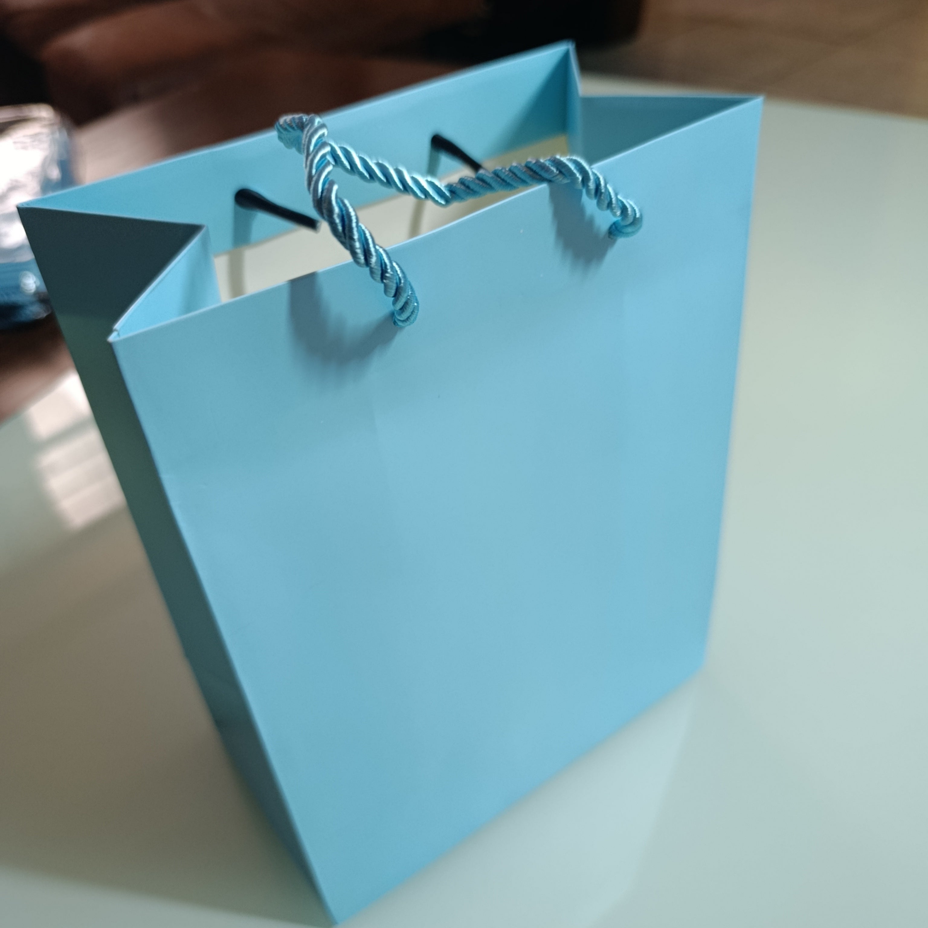 BOLSA DE PAPEL KRAFT PARA REGALO DE 23X18 CM CON CORDON DE LUJO POR MAYOREO