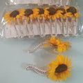 PINZA TIPO PICO PARA EL CABELLO 14 CM DE LARGO DISEÑO GIRASOLES POR MAYOREO CON 12 PZAS