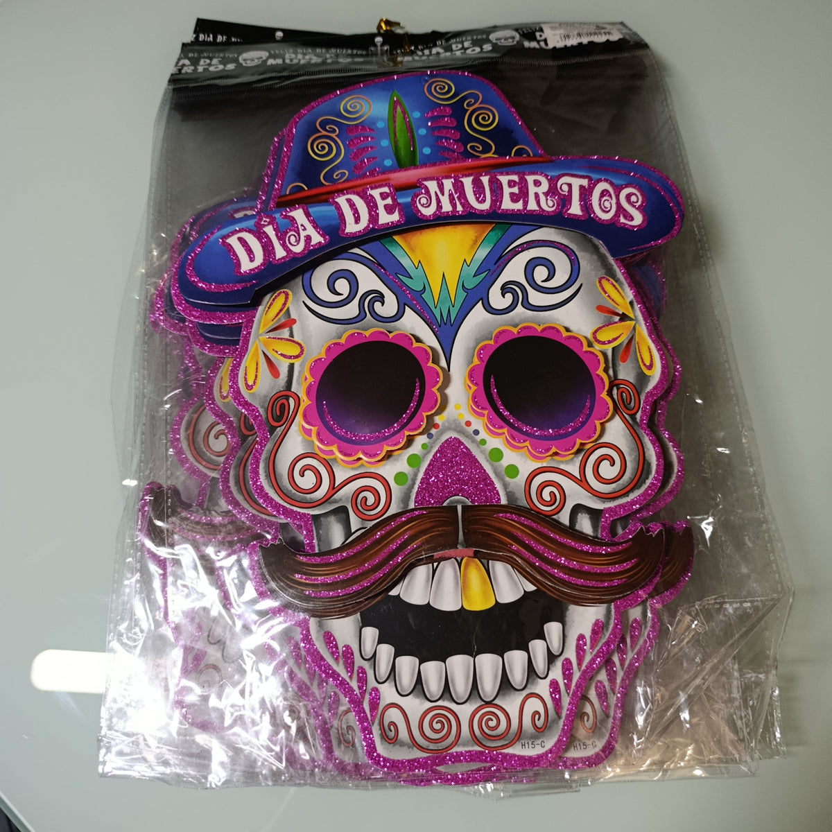 Cartón decorativo de Día de Muertos, medidas variables y aprox. 35 cm de alto | Paquete de 12 por mayoreo