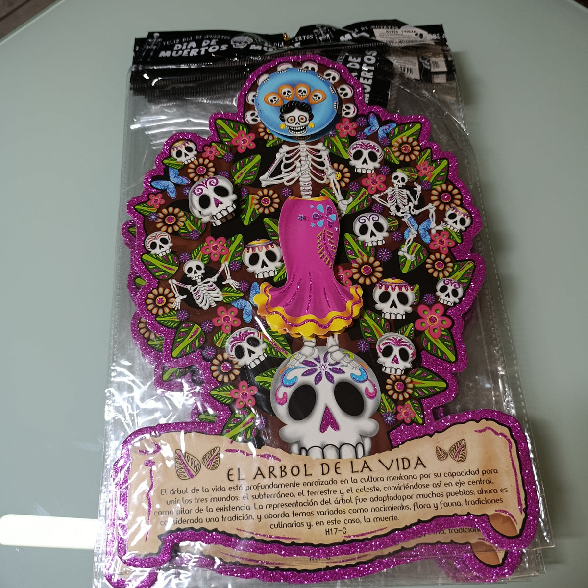 Cartón decorativo de Día de Muertos, medidas variables y aprox. 35 cm de alto | Paquete de 12 por mayoreo