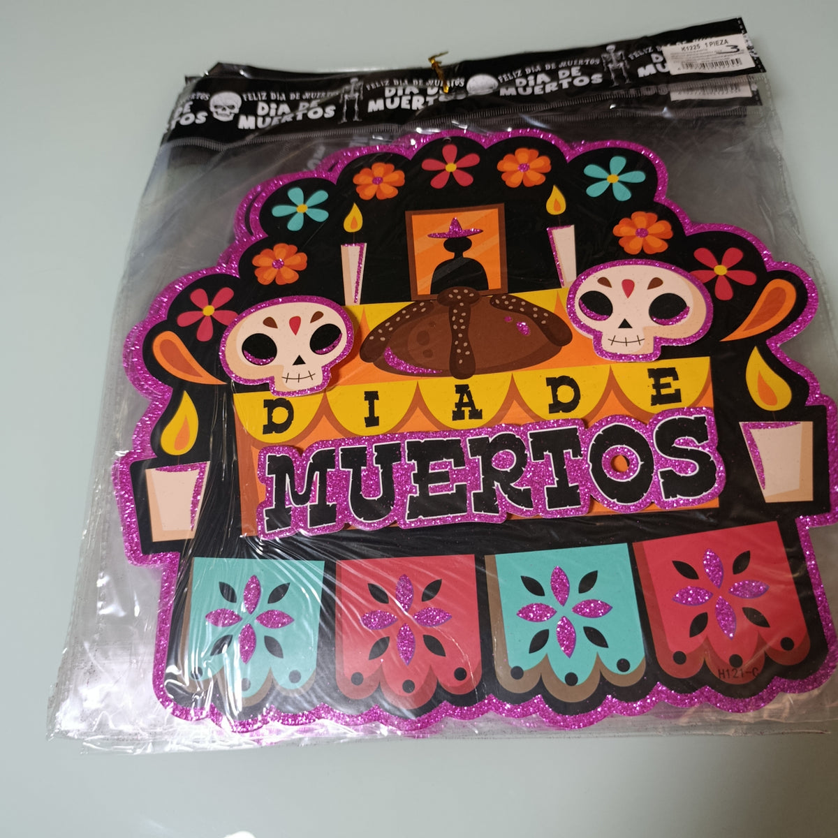 Cartón decorativo de Día de Muertos, medidas variables y aprox. 35 cm de alto | Paquete de 12 por mayoreo