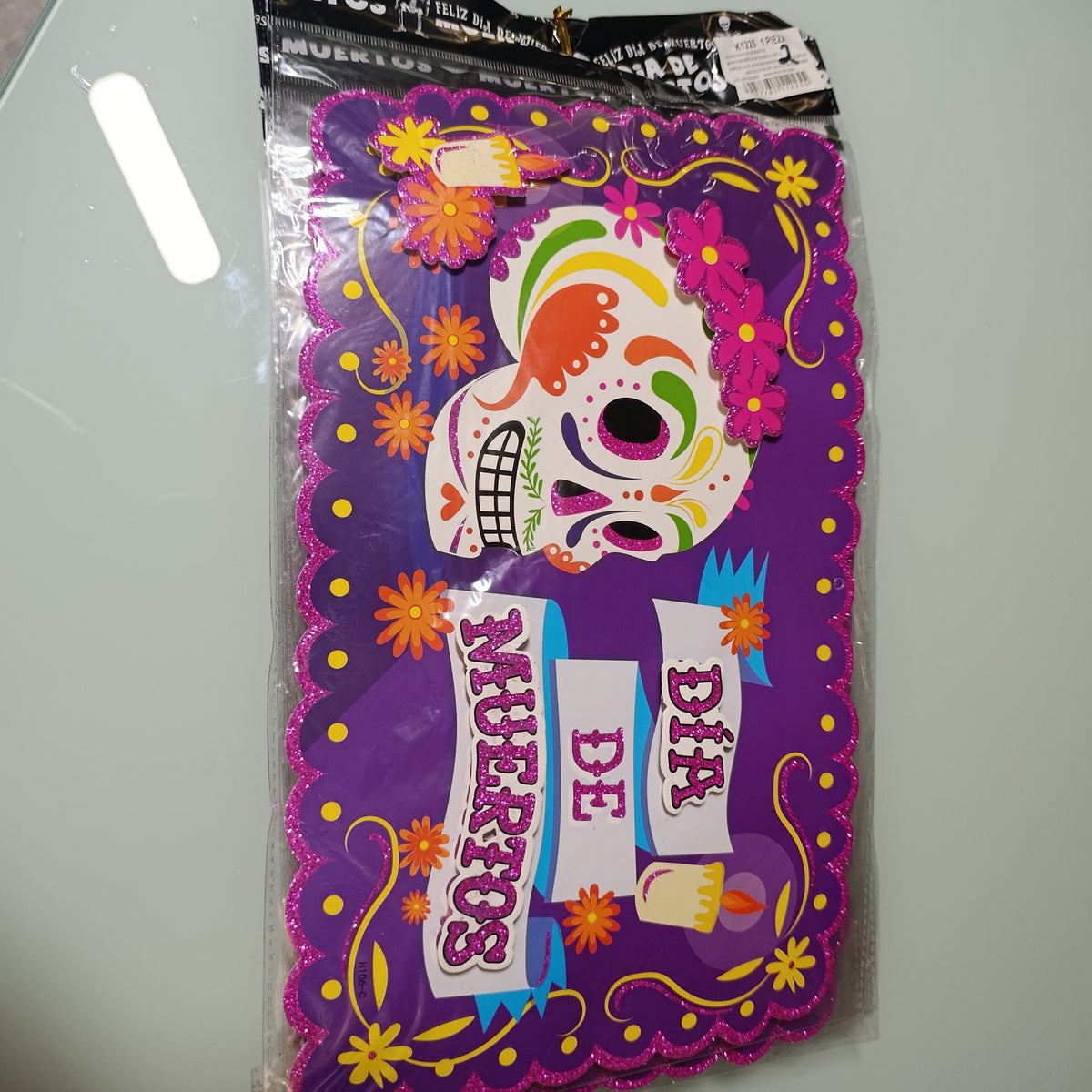 Cartón decorativo de Día de Muertos, medidas variables y aprox. 35 cm de alto | Paquete de 12 por mayoreo